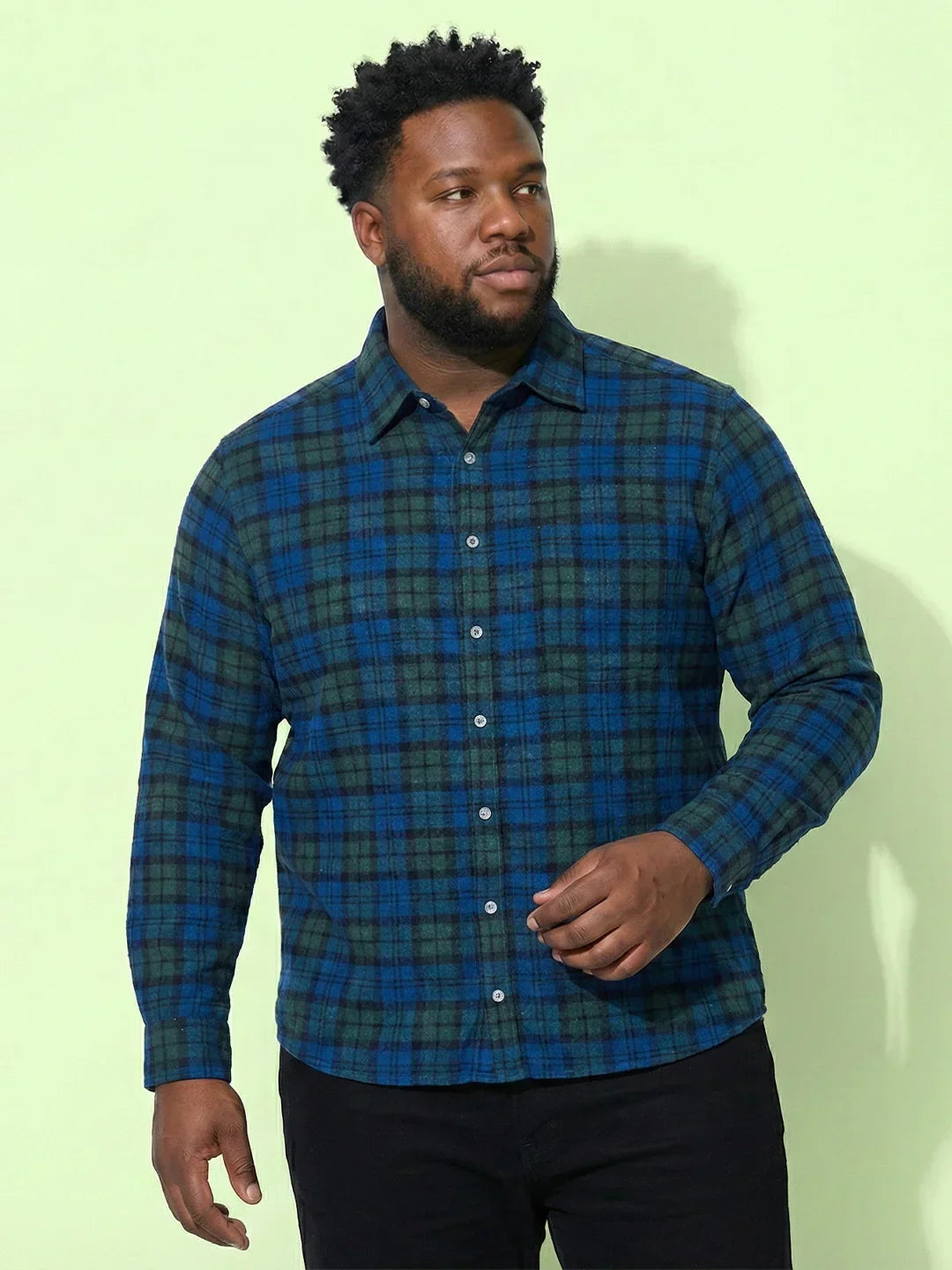 Men Plus Size Dualis Multicolor Checkered Casual Shirt