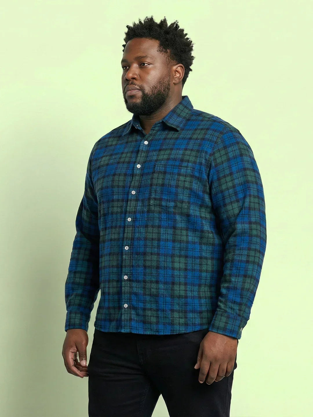 Men Plus Size Dualis Multicolor Checkered Casual Shirt