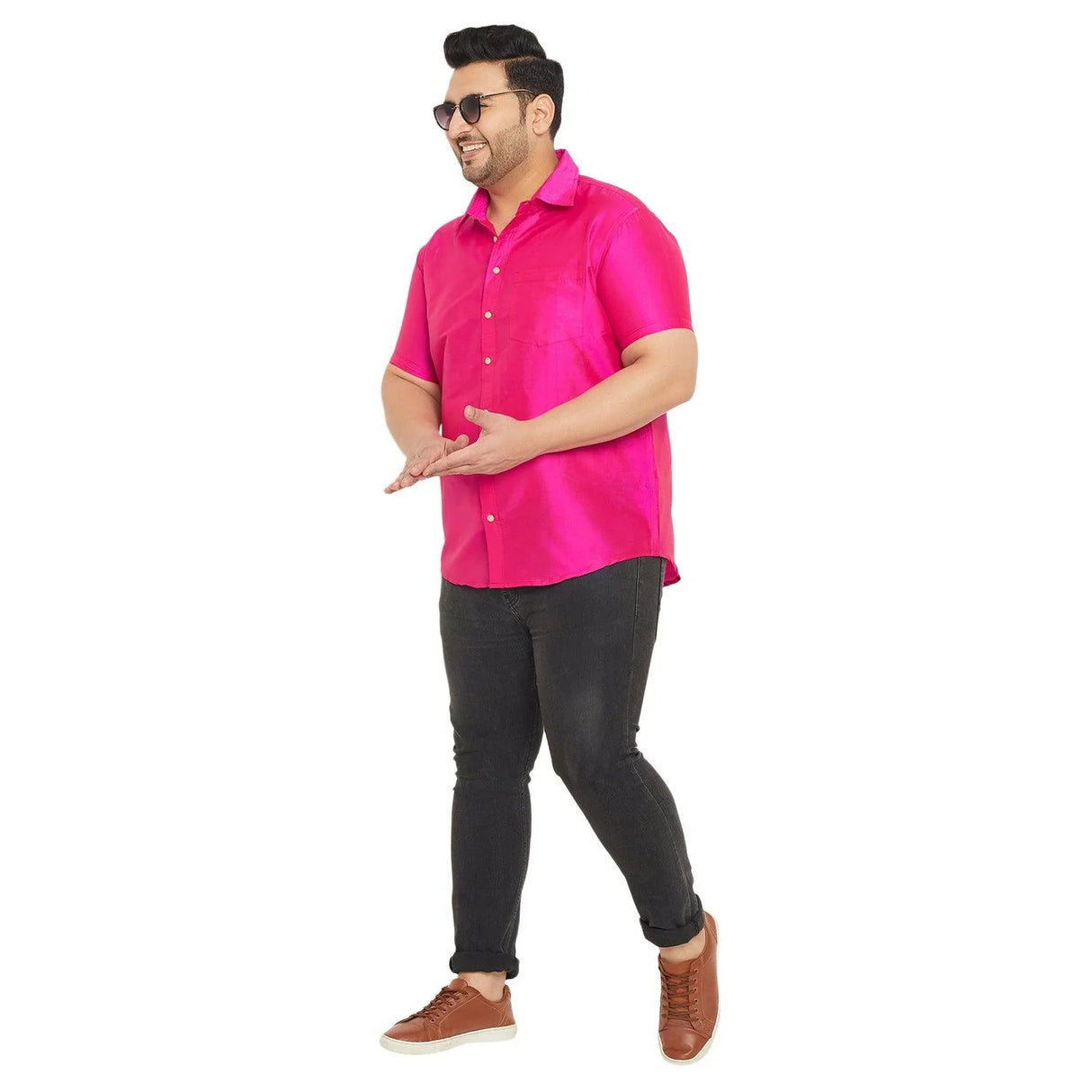 Men Plus Size Dura-P Solid Shirt - bigbanana