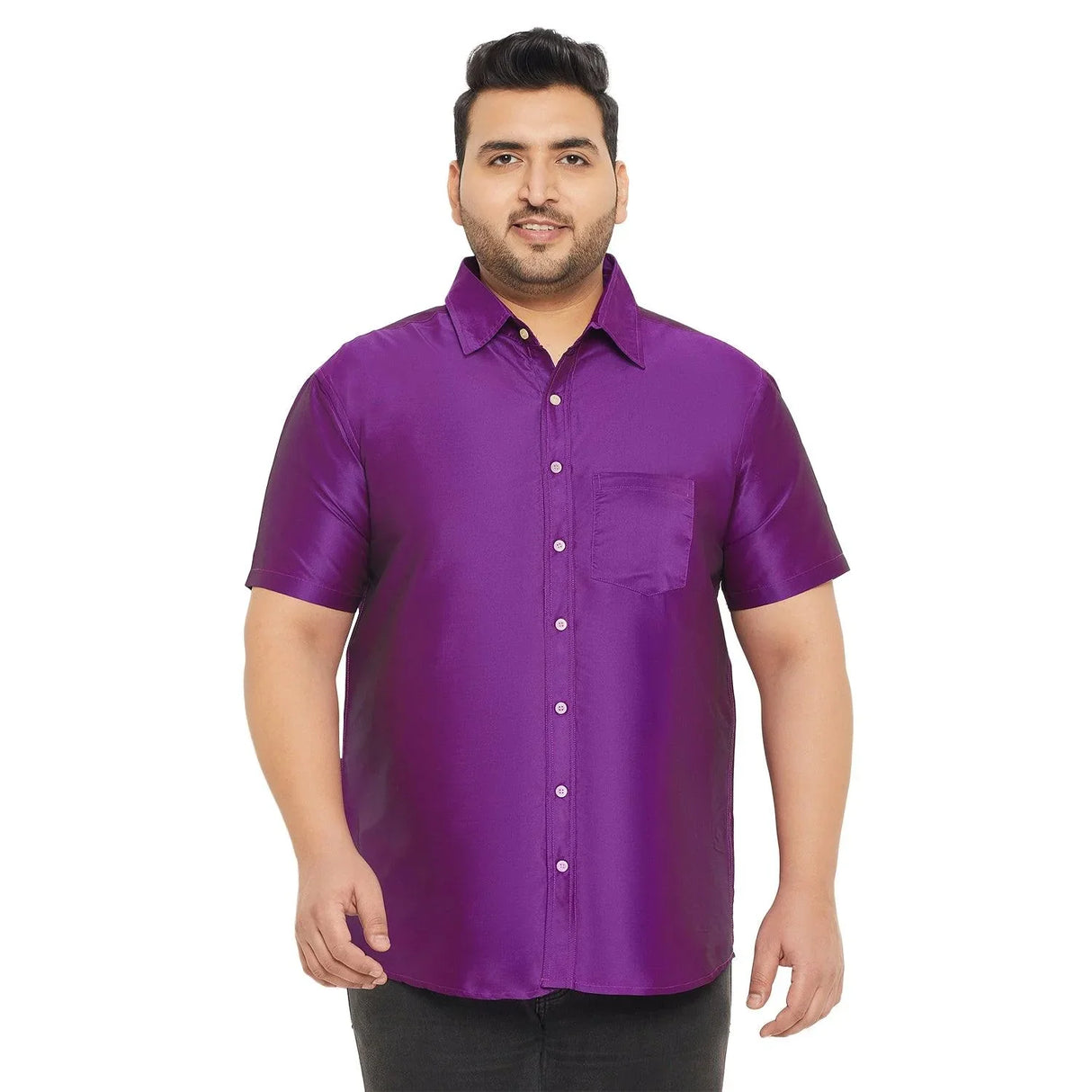 Men Plus Size Dura-V Solid Shirt - bigbanana