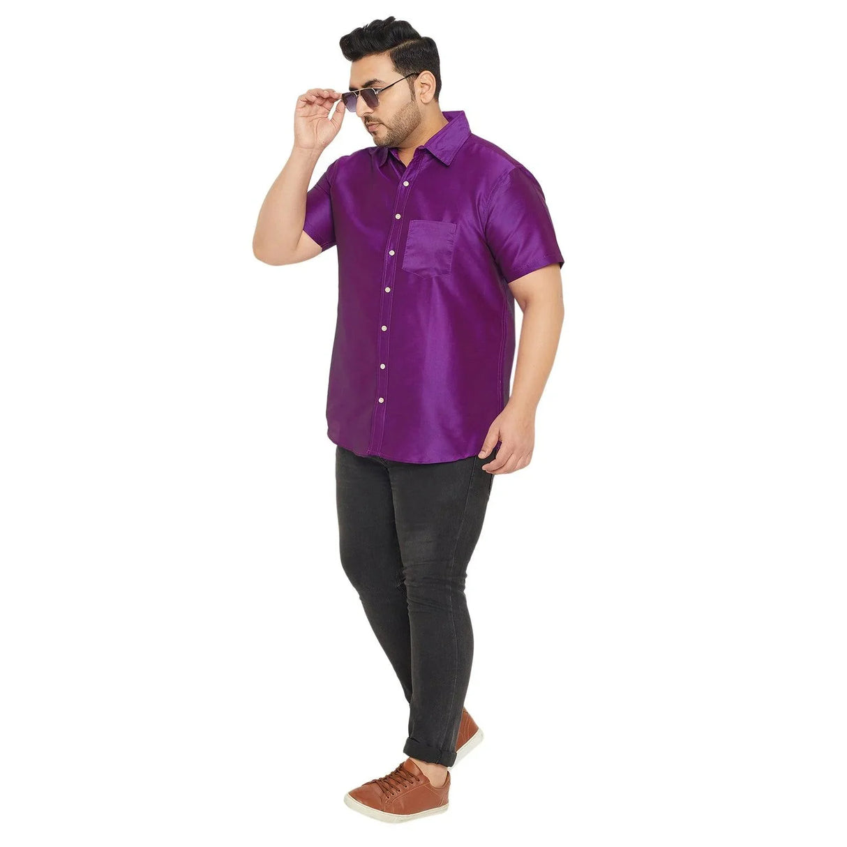Men Plus Size Dura-V Solid Shirt - bigbanana