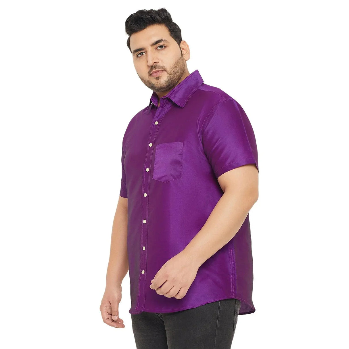 Men Plus Size Dura-V Solid Shirt - bigbanana