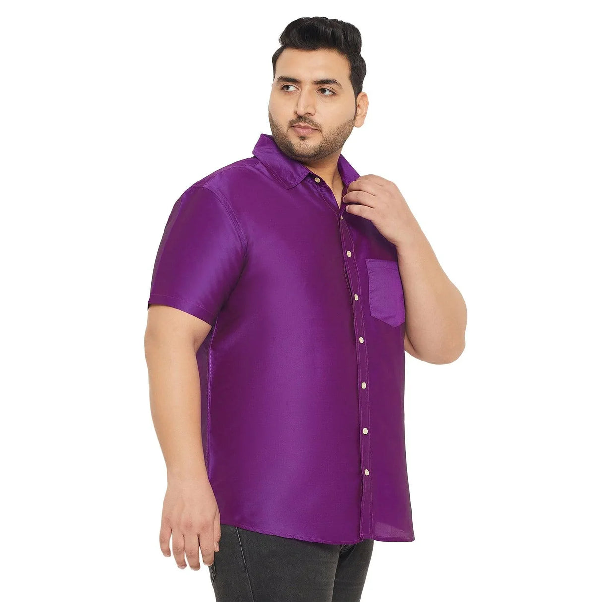 Men Plus Size Dura-V Solid Shirt - bigbanana