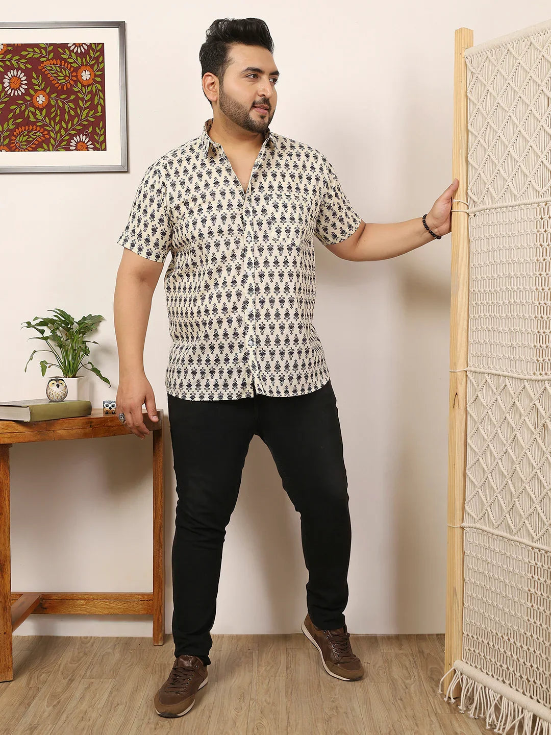 Men Plus Size Duvera Multicolor Printed Shirt - bigbanana