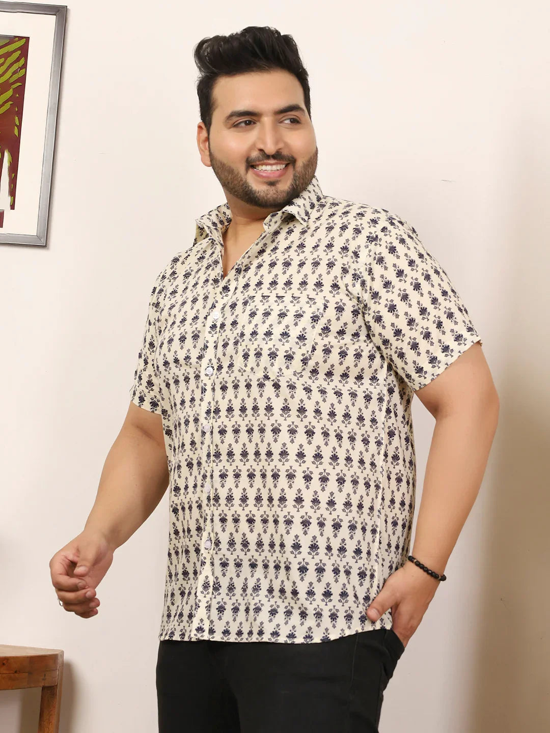 Men Plus Size Duvera Multicolor Printed Shirt - bigbanana