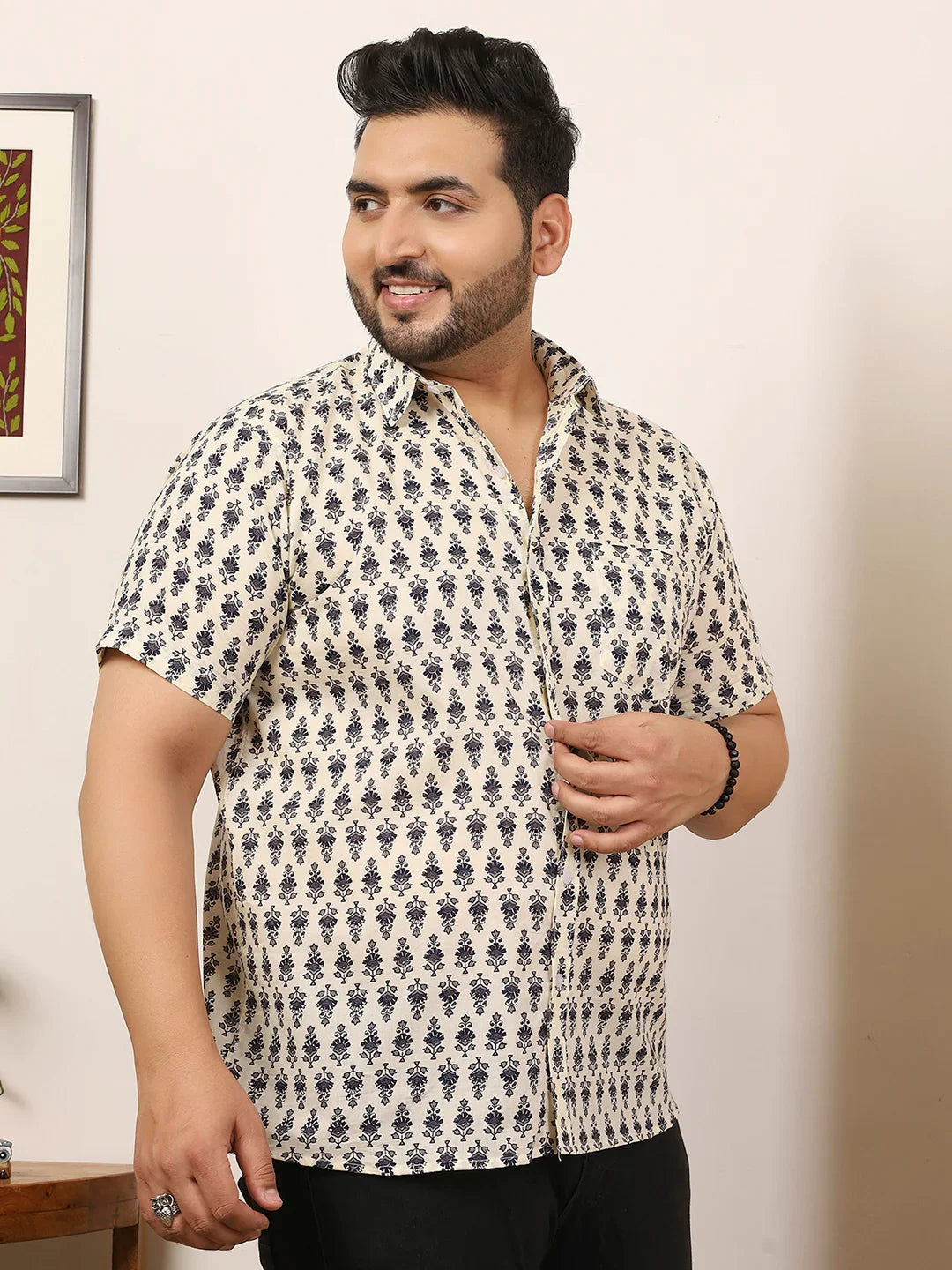 Men Plus Size Duvera Multicolor Printed Shirt - bigbanana