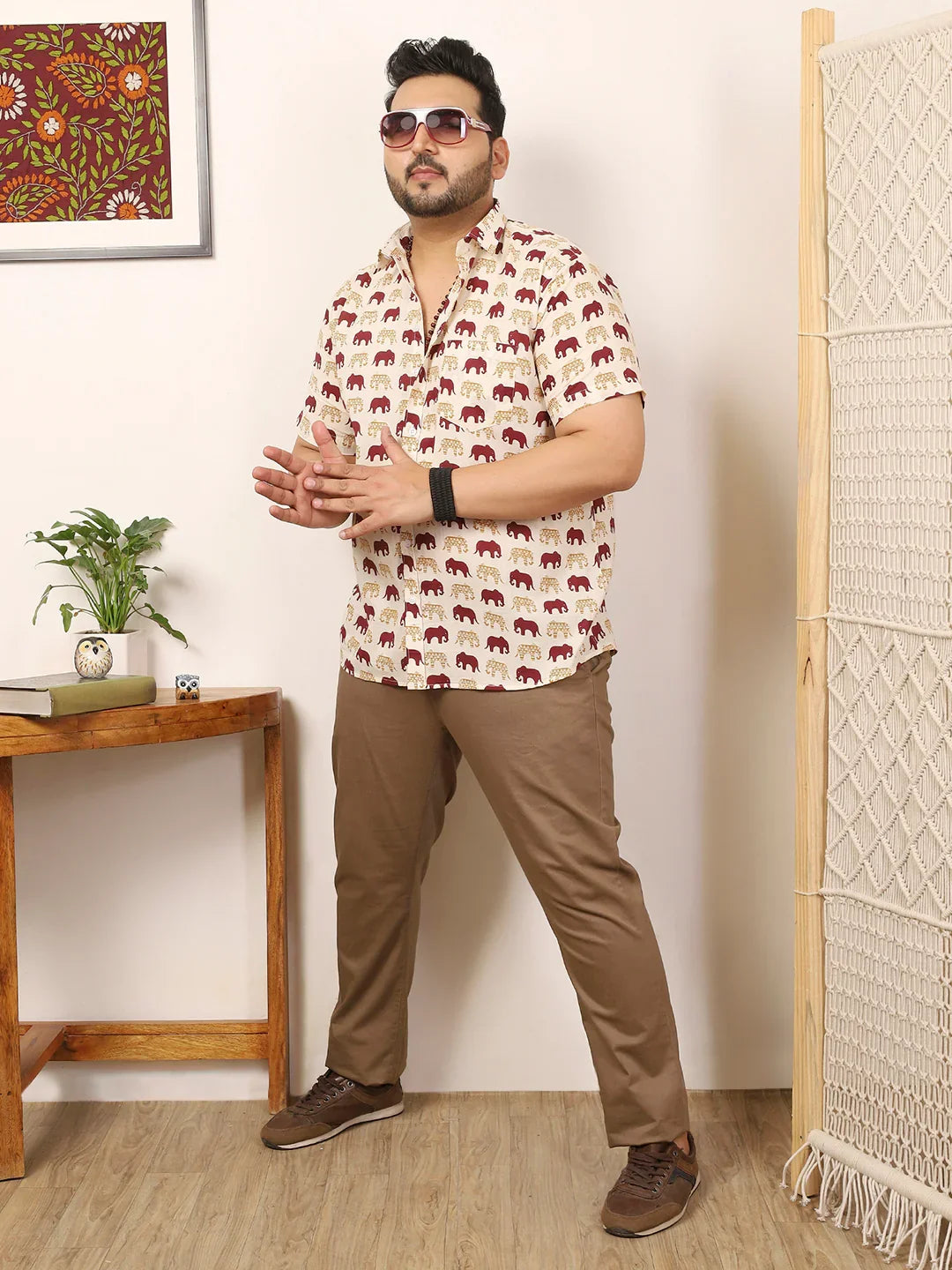 Men Plus Size Duvrex Multicolor Printed Shirt - bigbanana