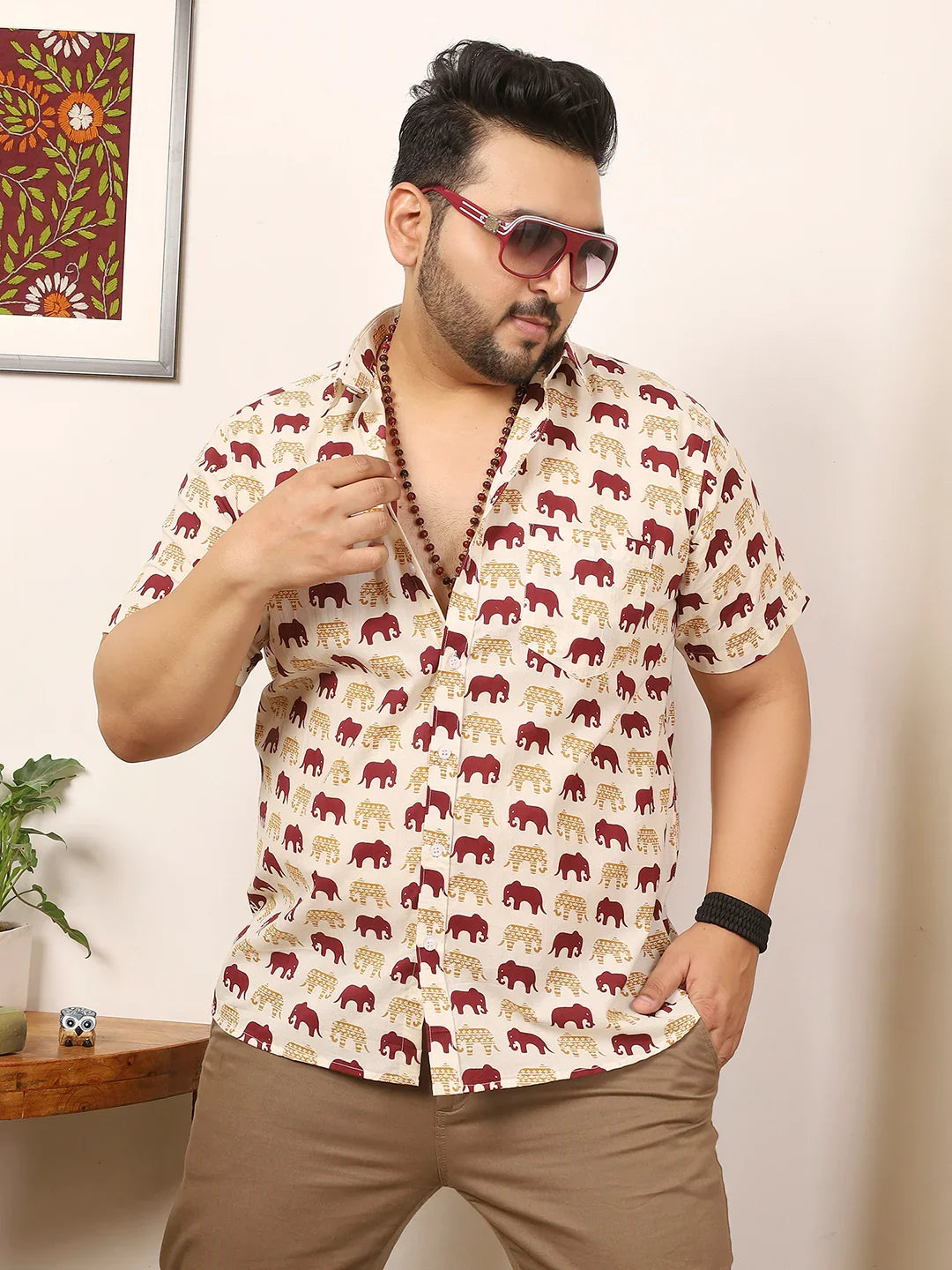 Men Plus Size Duvrex Multicolor Printed Shirt - bigbanana