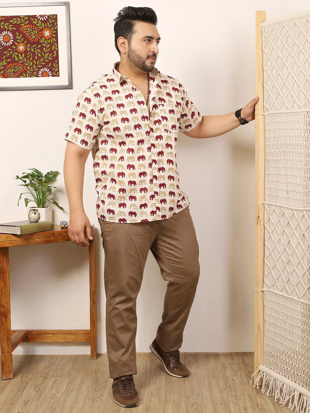 Men Plus Size Duvrex Multicolor Printed Shirt - bigbanana