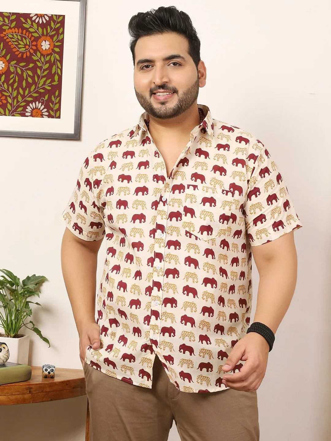 Men Plus Size Duvrex Multicolor Printed Shirt - bigbanana