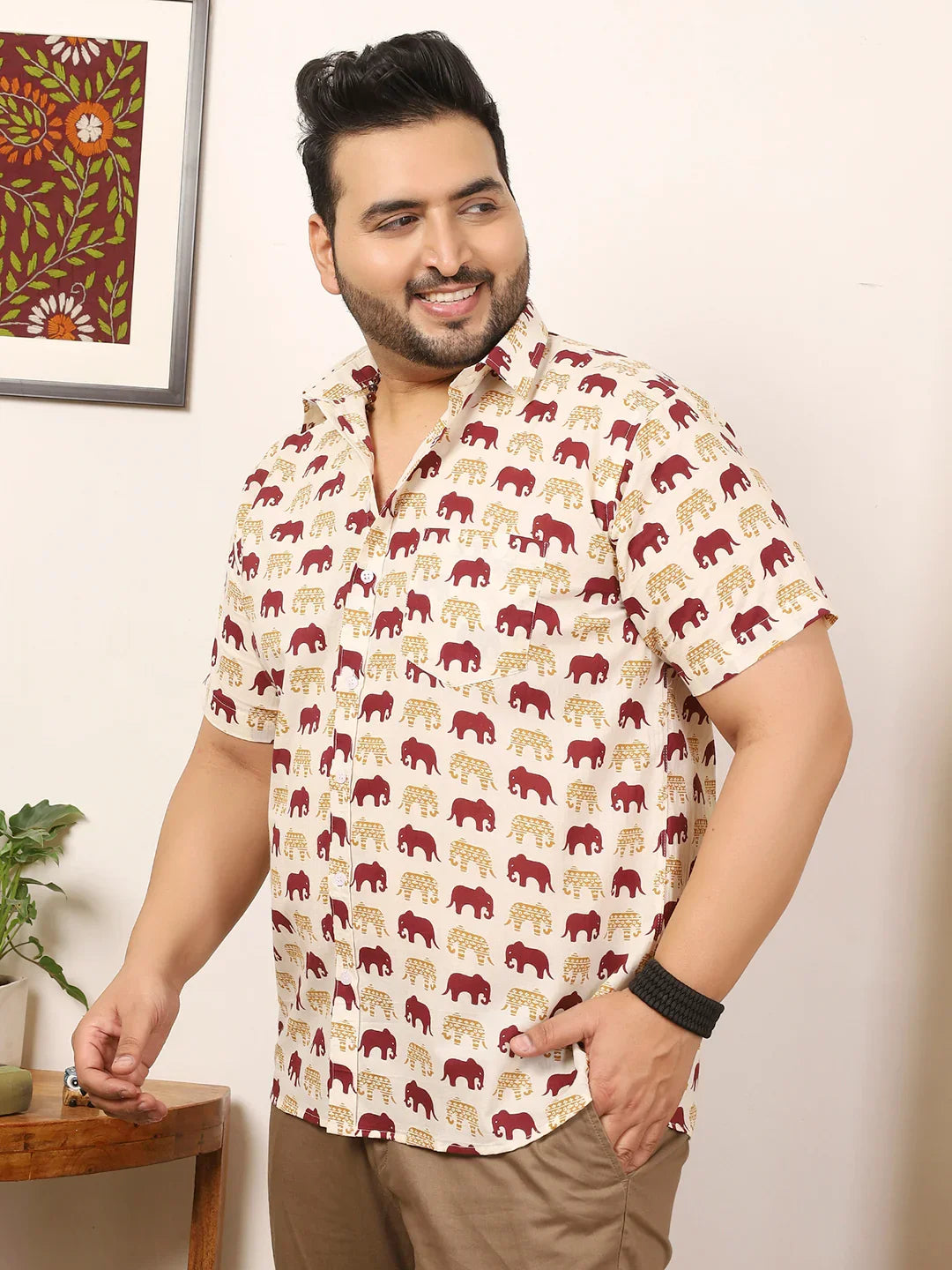 Men Plus Size Duvrex Multicolor Printed Shirt - bigbanana