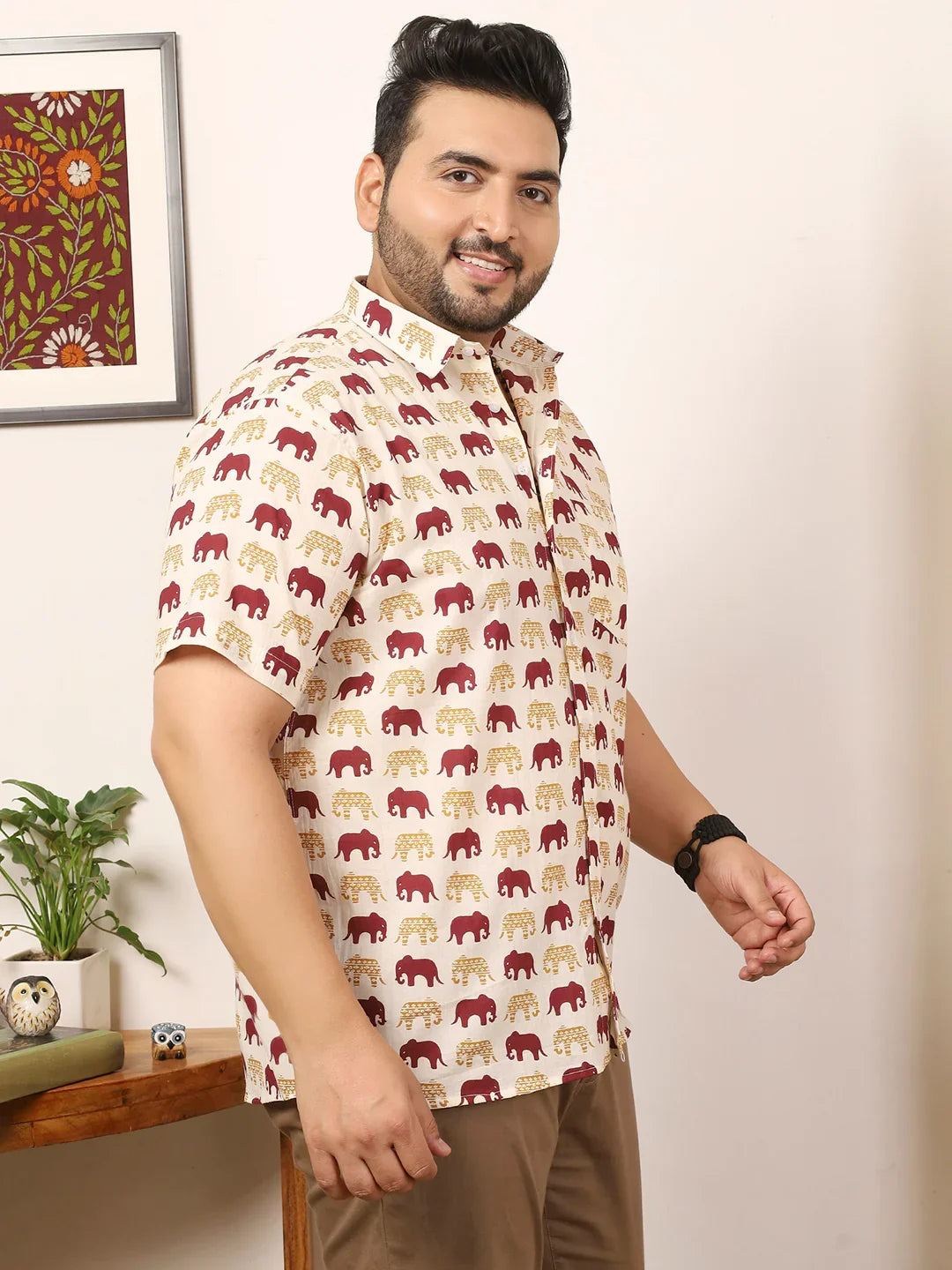 Men Plus Size Duvrex Multicolor Printed Shirt - bigbanana