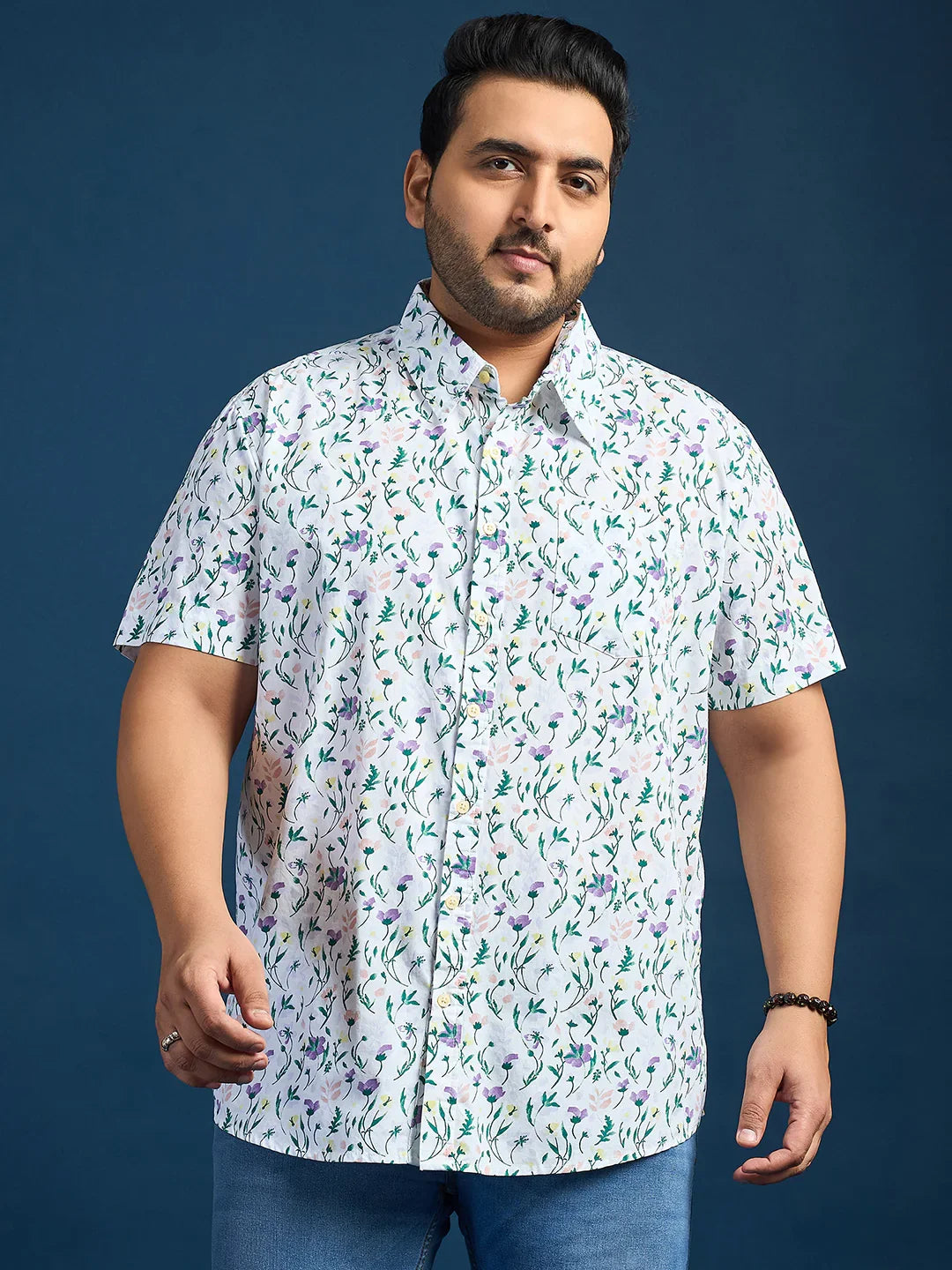 Men Plus Size Elkeen Printed Multicolor Shirt - bigbanana