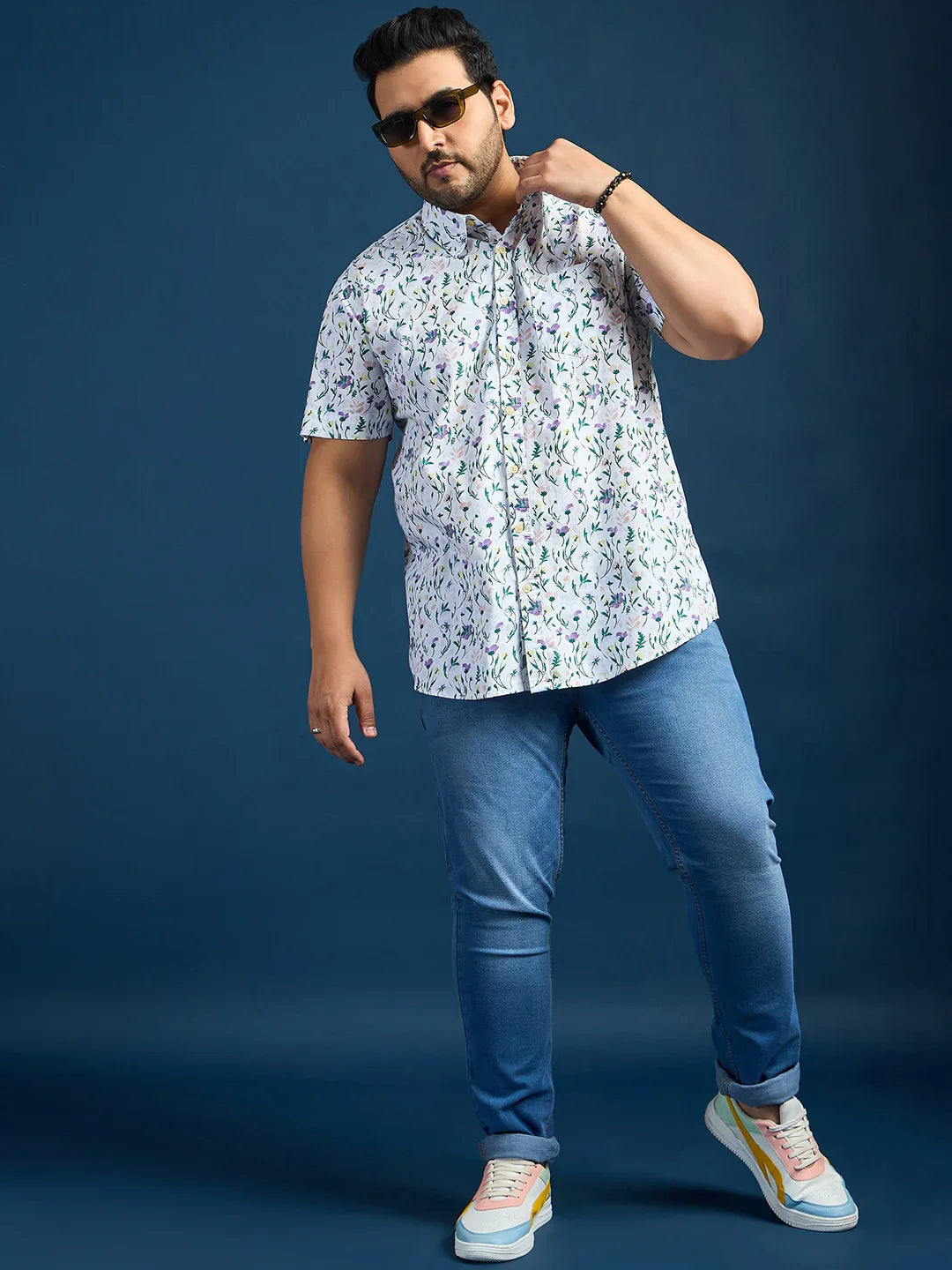 Men Plus Size Elkeen Printed Multicolor Shirt - bigbanana