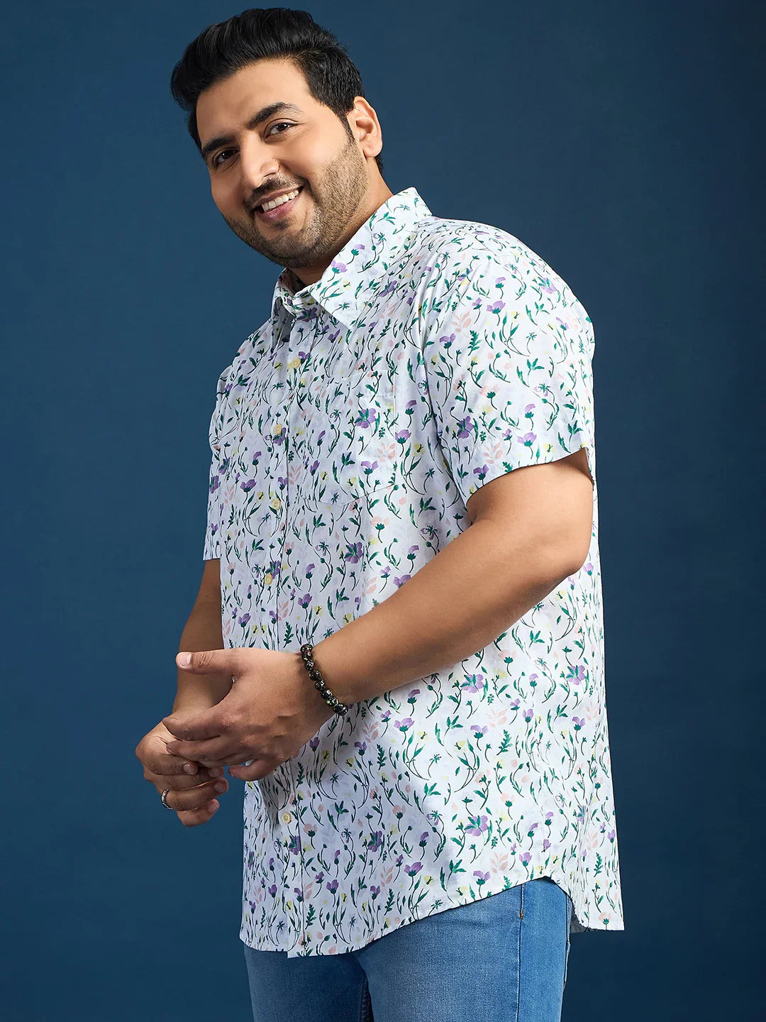 Men Plus Size Elkeen Printed Multicolor Shirt - bigbanana