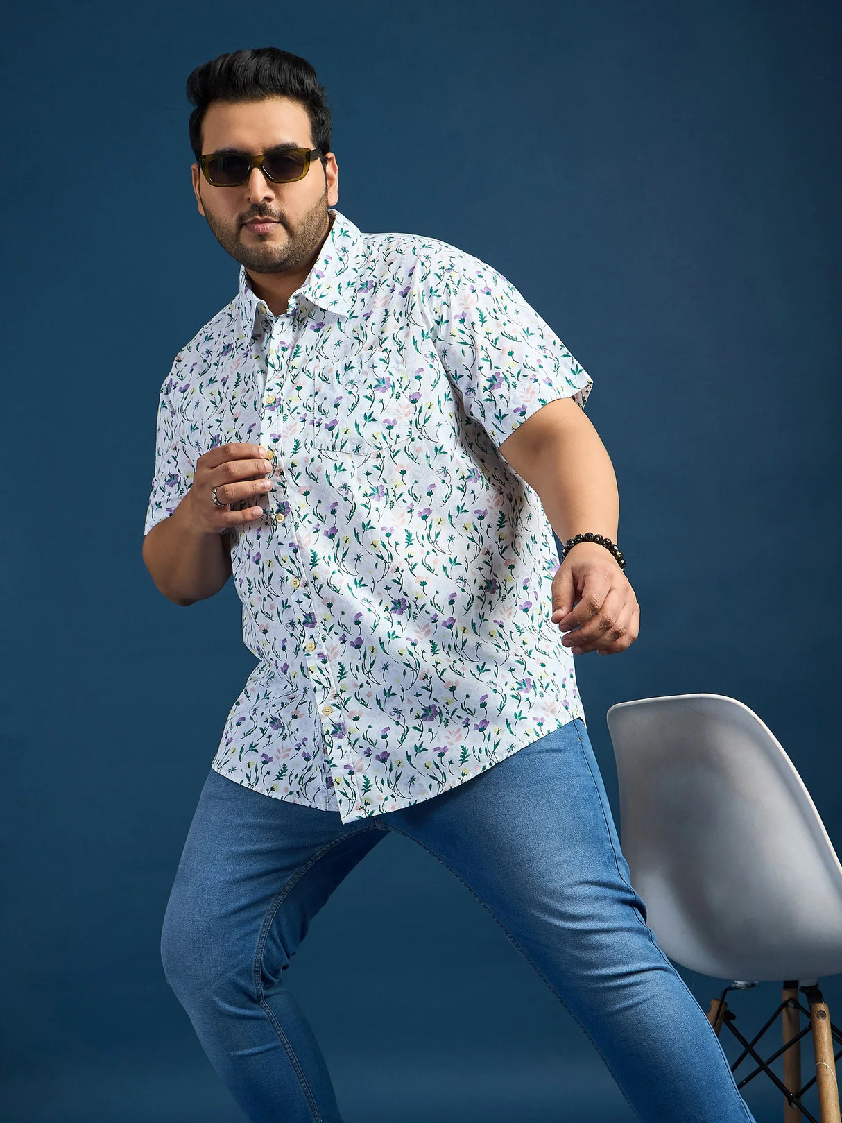 Men Plus Size Elkeen Printed Multicolor Shirt - bigbanana