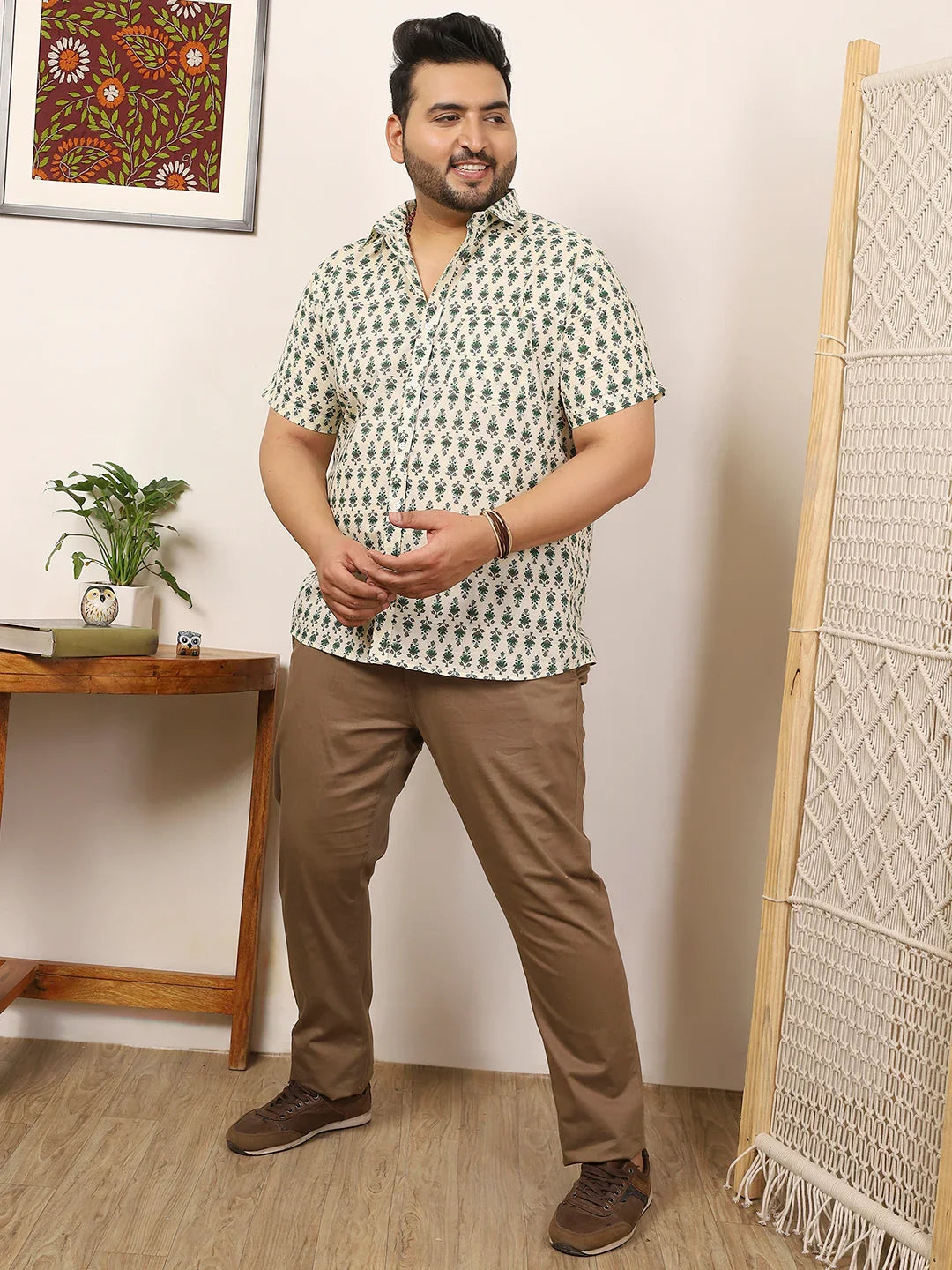 Men Plus Size Elmode Multicolor Printed Shirt - bigbanana