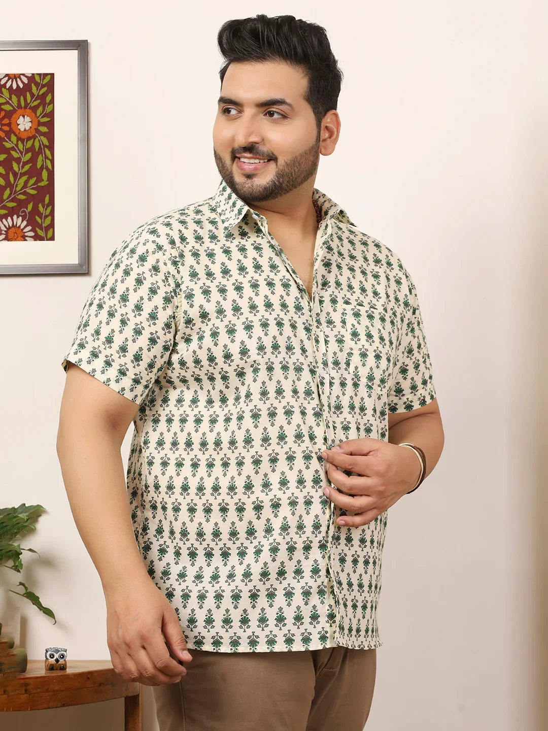 Men Plus Size Elmode Multicolor Printed Shirt - bigbanana