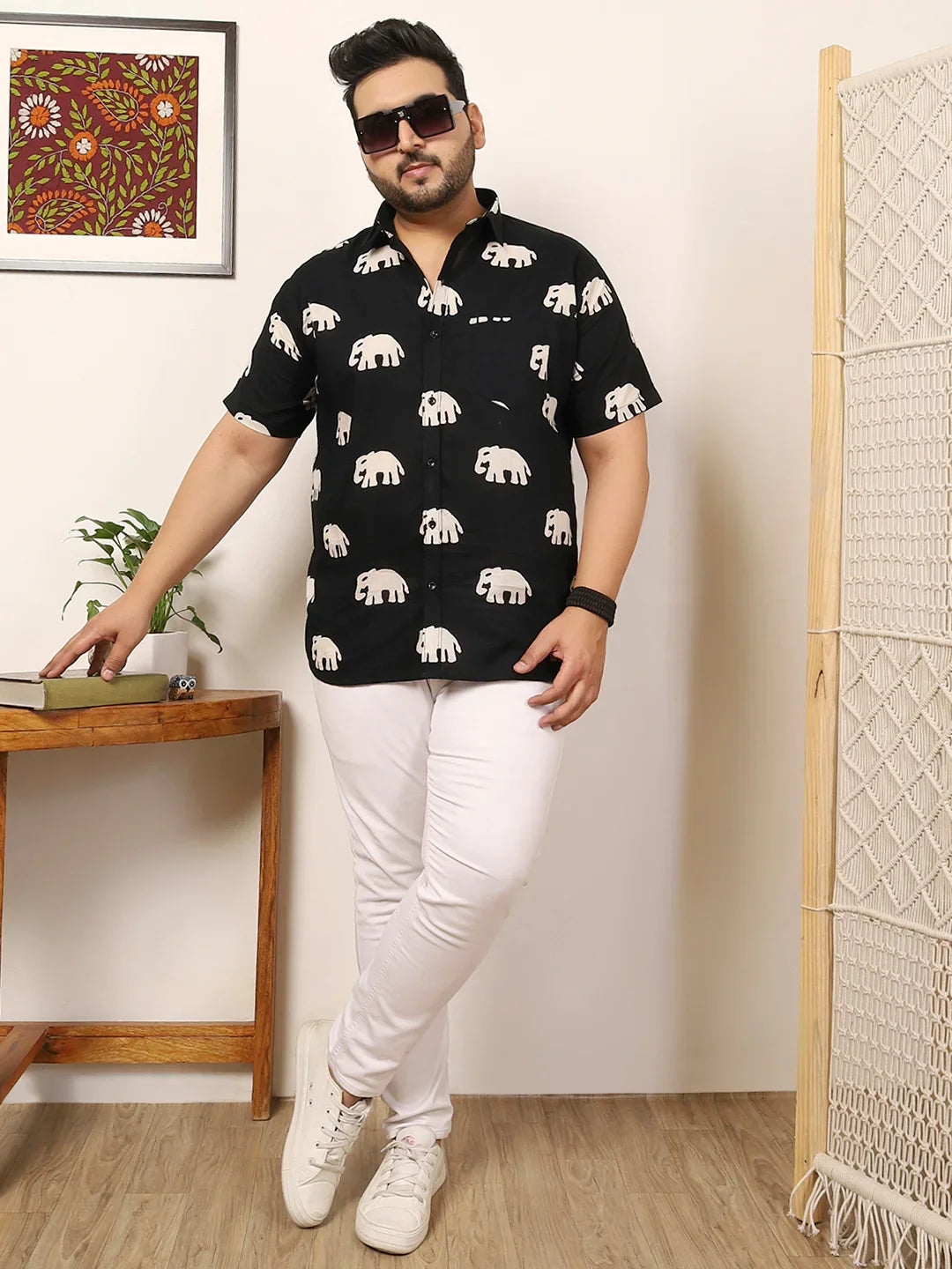 Men Plus Size Elvora Multicolor Printed Shirt - bigbanana