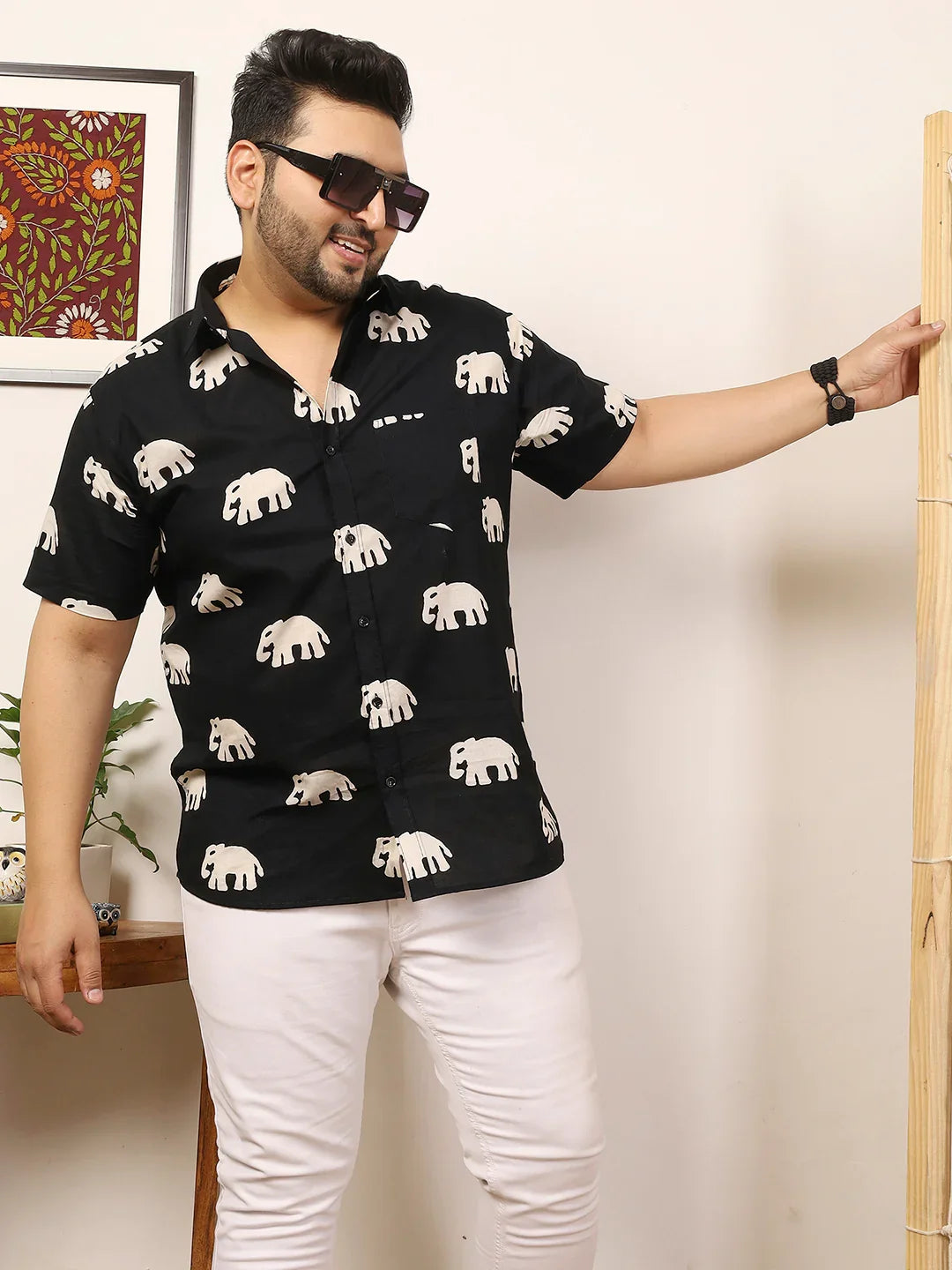 Men Plus Size Elvora Multicolor Printed Shirt - bigbanana