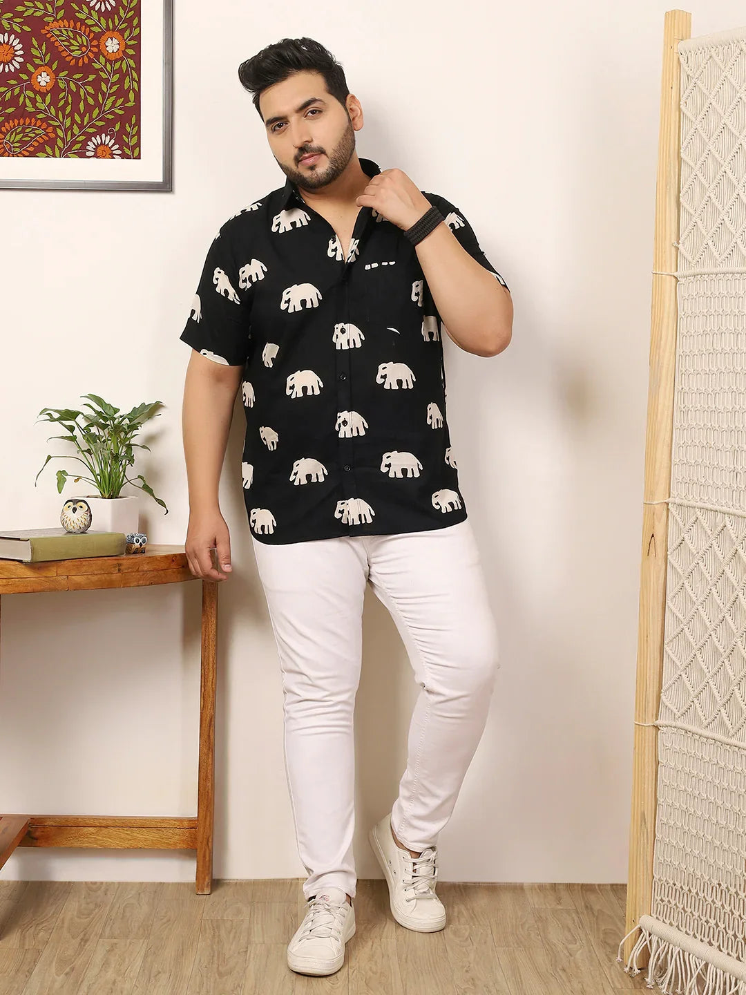 Men Plus Size Elvora Multicolor Printed Shirt - bigbanana