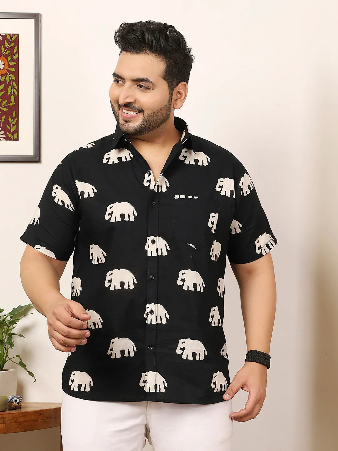 Men Plus Size Elvora Multicolor Printed Shirt - bigbanana
