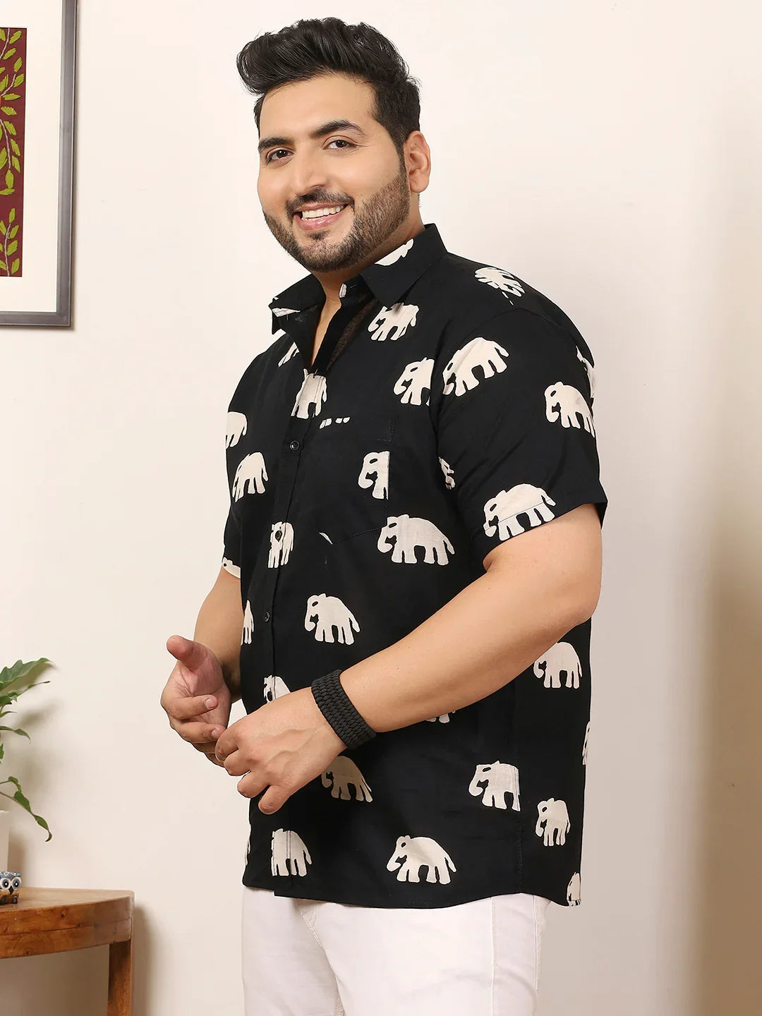 Men Plus Size Elvora Multicolor Printed Shirt - bigbanana