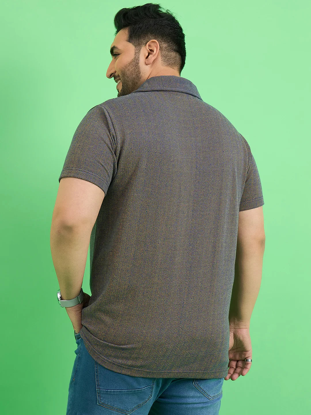 Men Plus Size Emberfall Navy Blue Solid Shirt - bigbanana