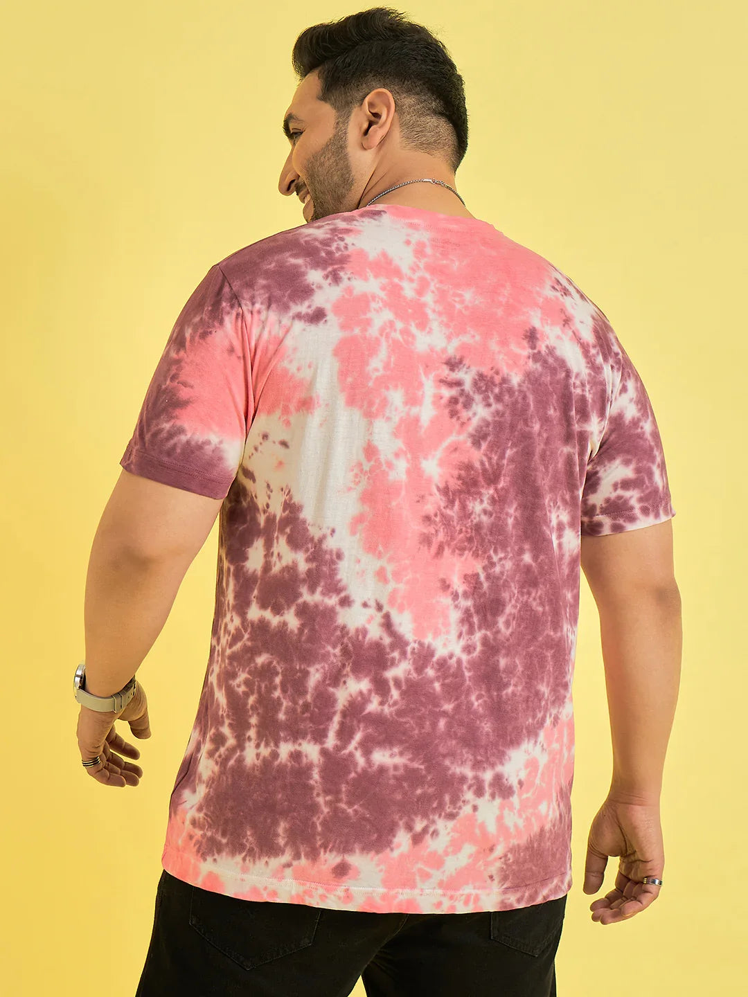 Men Plus Size Emberglow Multicolor Printed Round Neck Tshirt - bigbanana