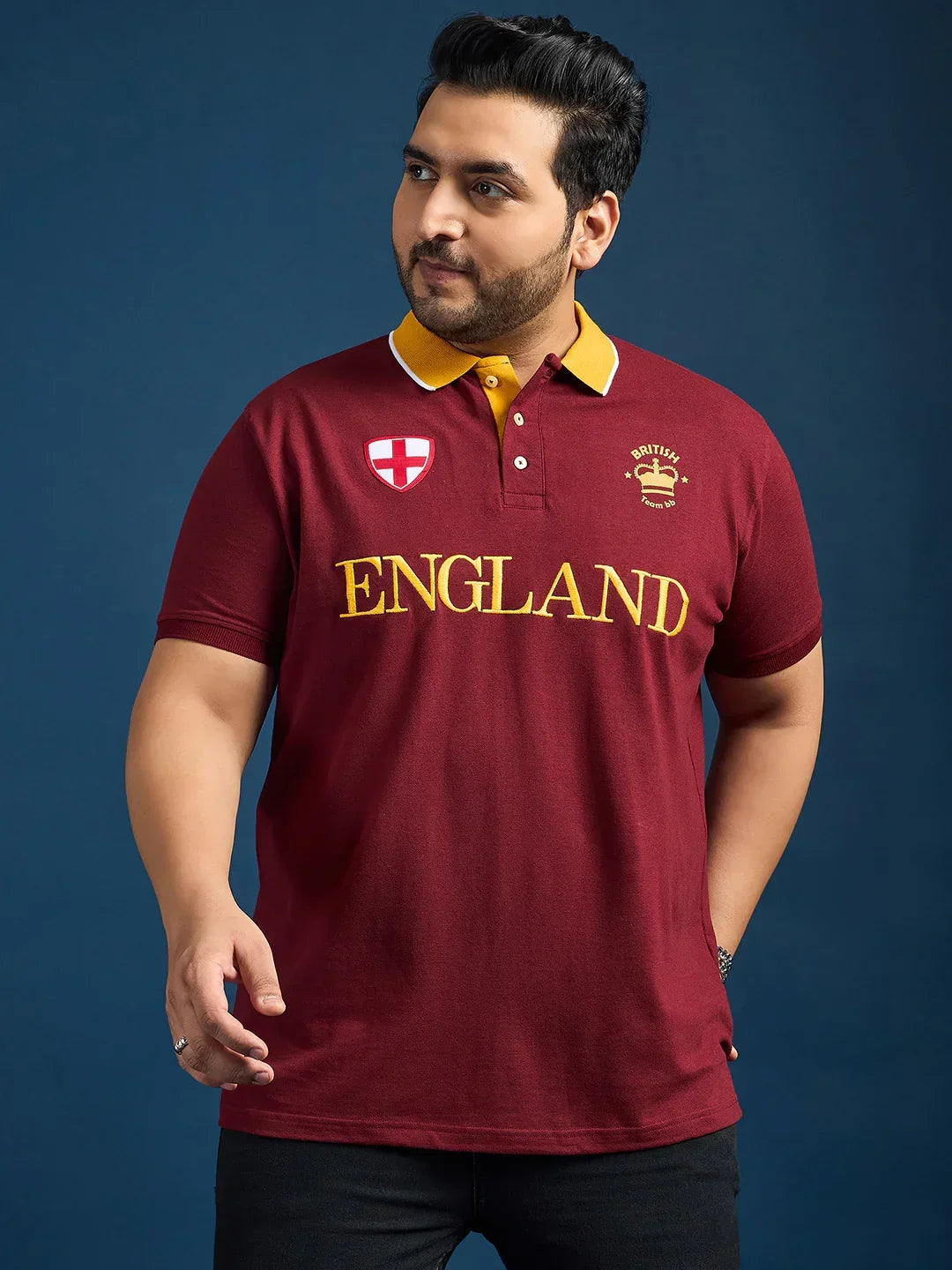 Men Plus Size England Printed Polo Tshirt - bigbanana