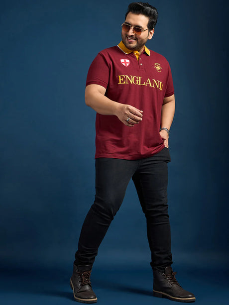 Men Plus Size England Printed Polo Tshirt - bigbanana