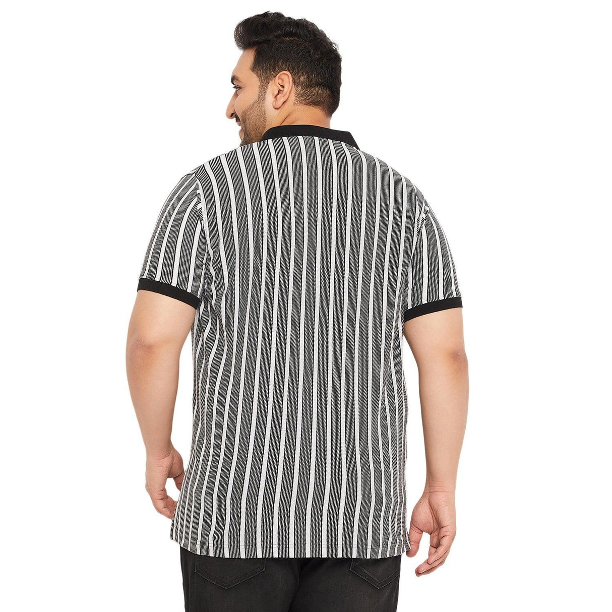 Men Plus Size Erin Striped Polo Tshirt - bigbanana
