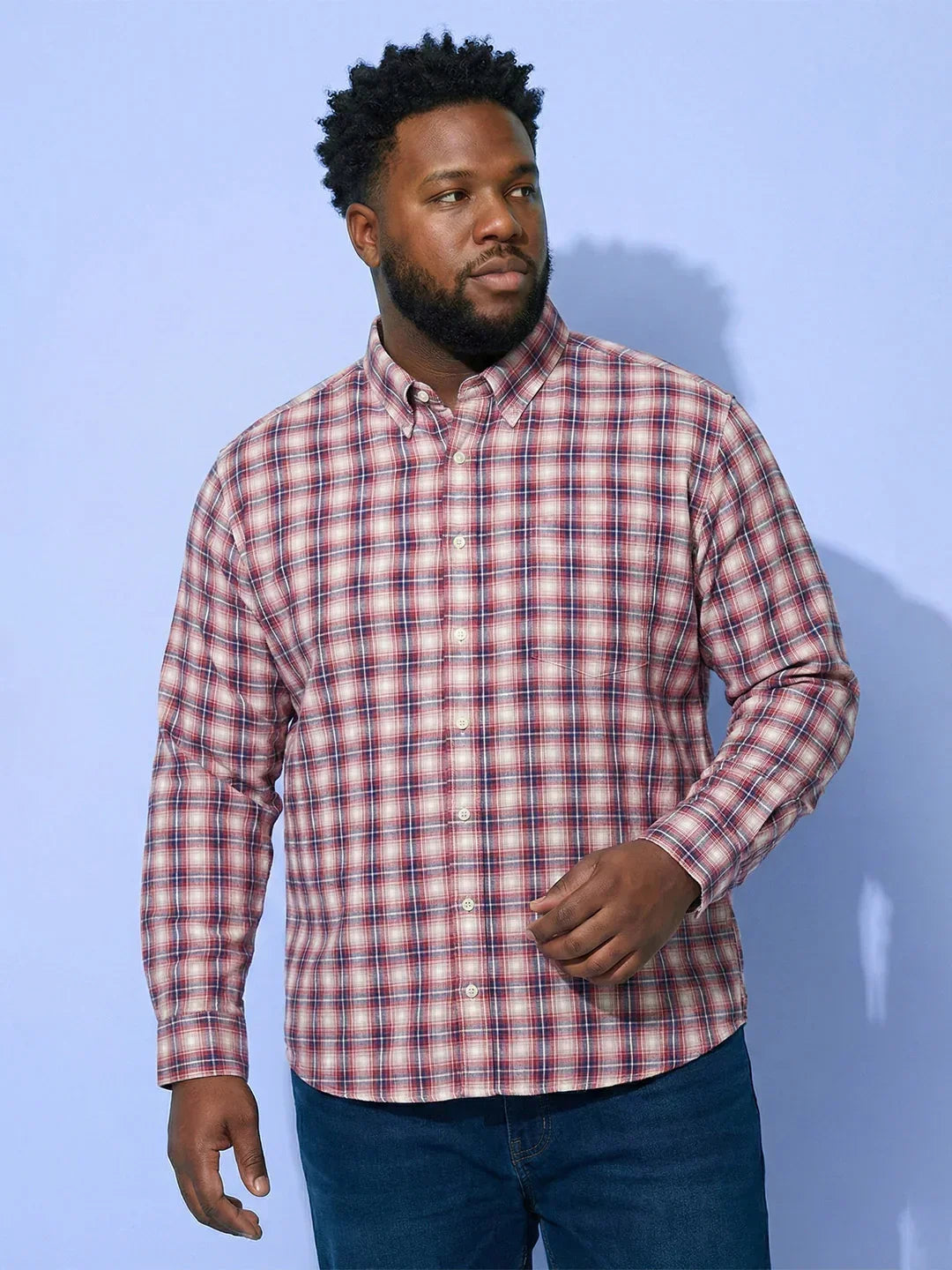 Men Plus Size Eruption Multicolor Checkered Casual Shirt