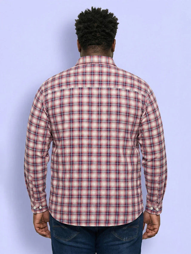 Men Plus Size Eruption Multicolor Checkered Casual Shirt