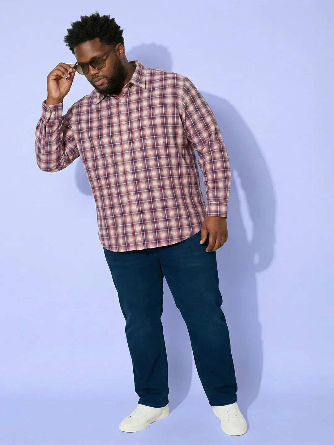 Men Plus Size Eruption Multicolor Checkered Casual Shirt
