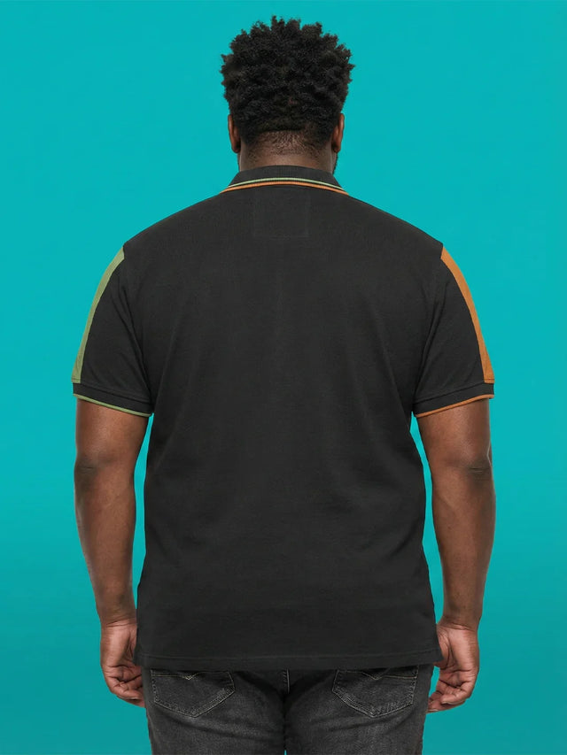 Men Plus Size Fablet Colorblock Polo Tshirt