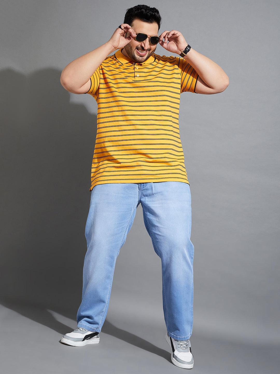 Men Plus Size Feedo-10 Washed Indigo Denim - bigbanana