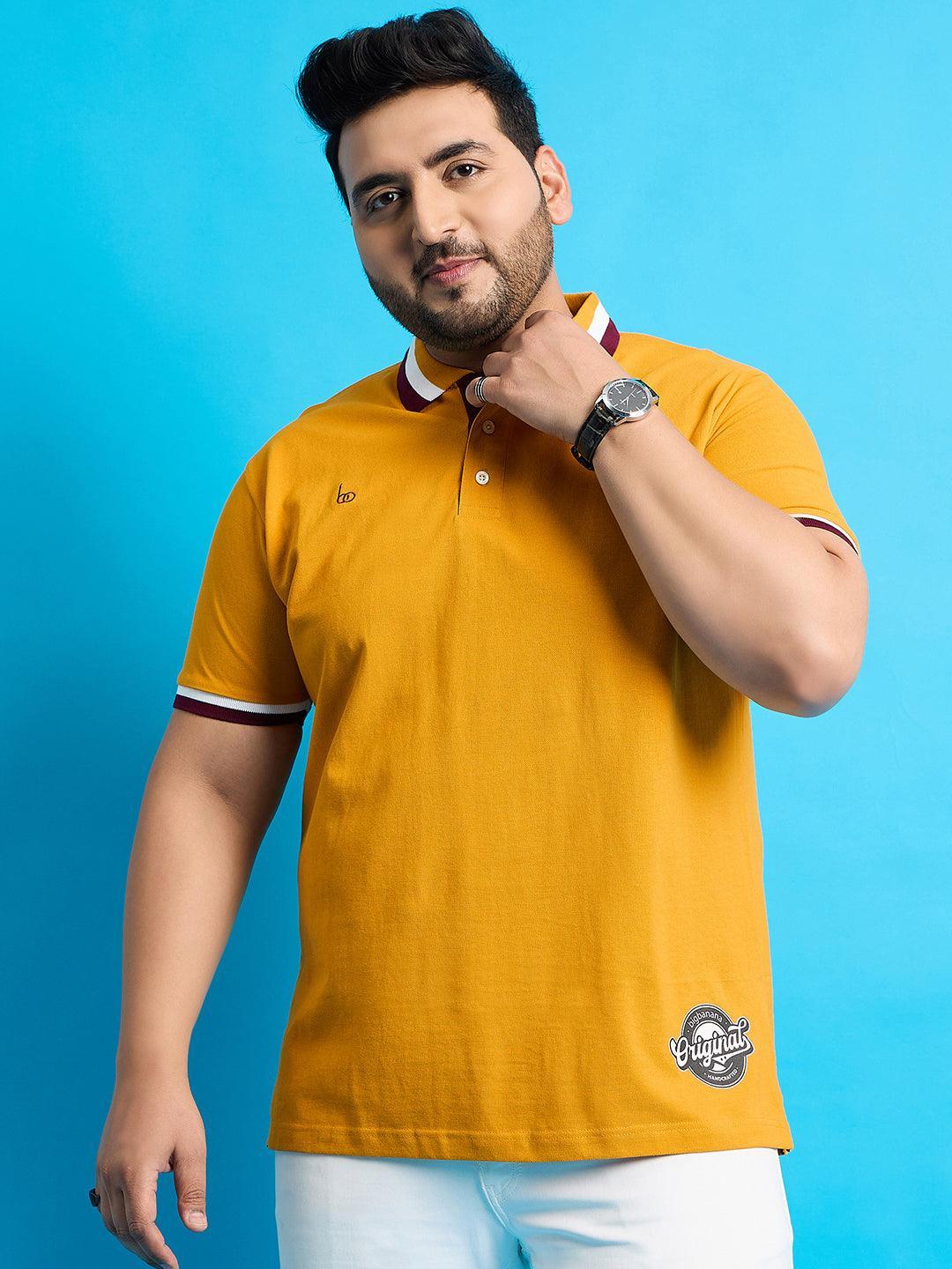 Men Plus Size Felci Solid Polo Tshirt - bigbanana