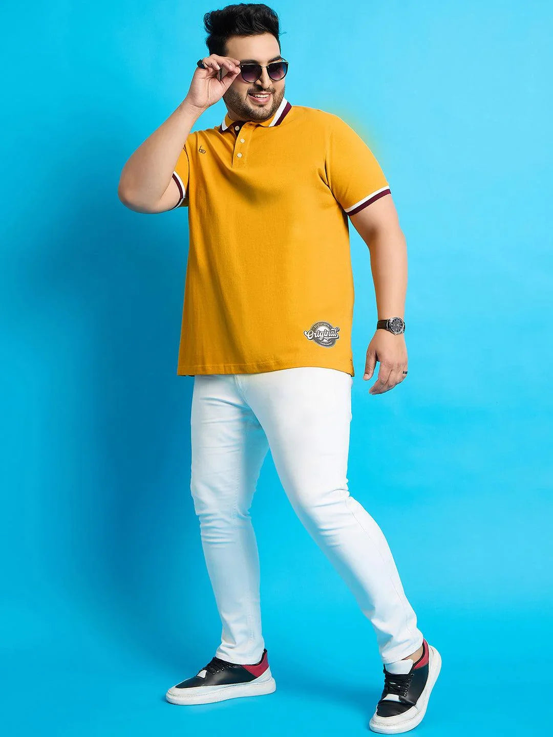 Men Plus Size Felci Solid Polo Tshirt - bigbanana