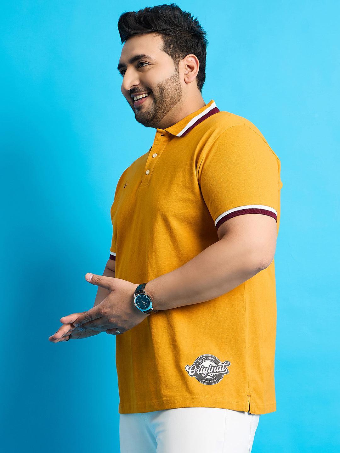 Men Plus Size Felci Solid Polo Tshirt - bigbanana