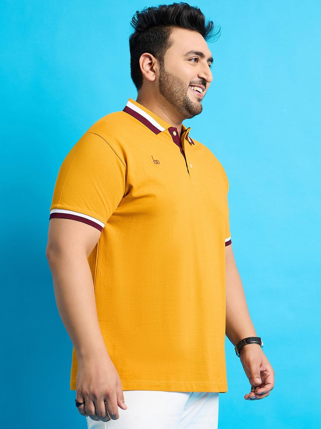 Men Plus Size Felci Solid Polo Tshirt - bigbanana