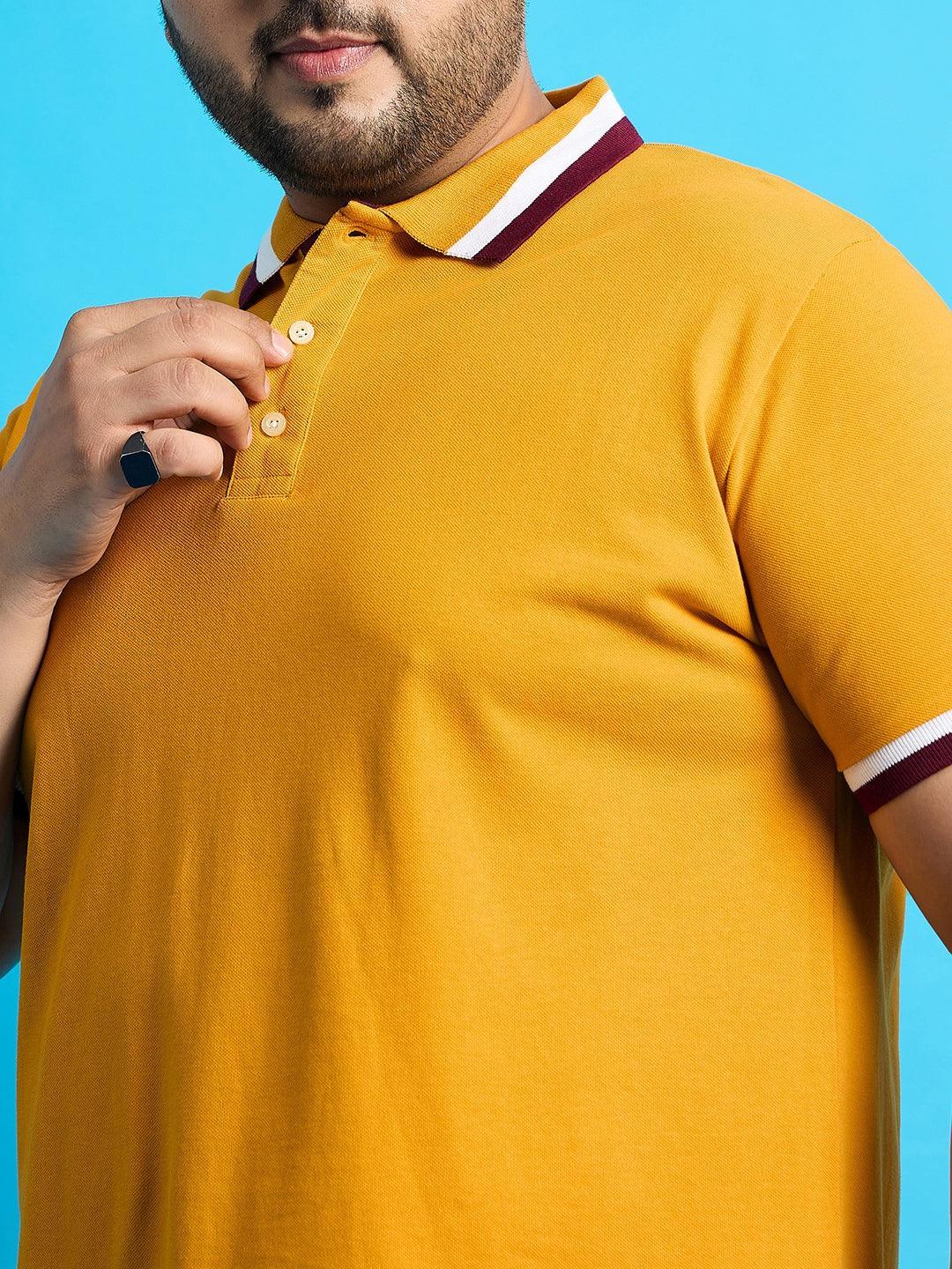 Men Plus Size Felci Solid Polo Tshirt - bigbanana