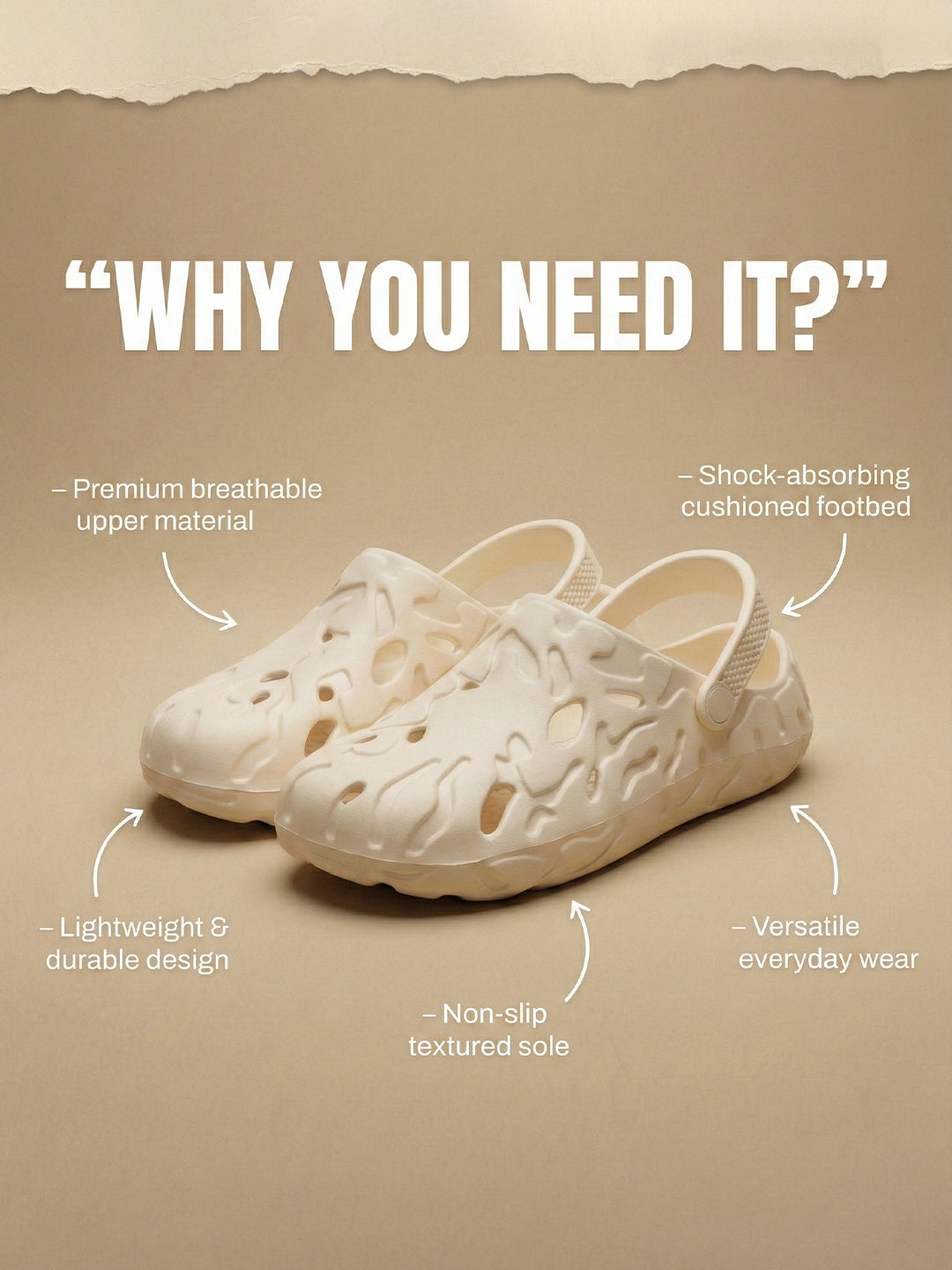 bigbanana Ferver-Beige Unisex Clogs