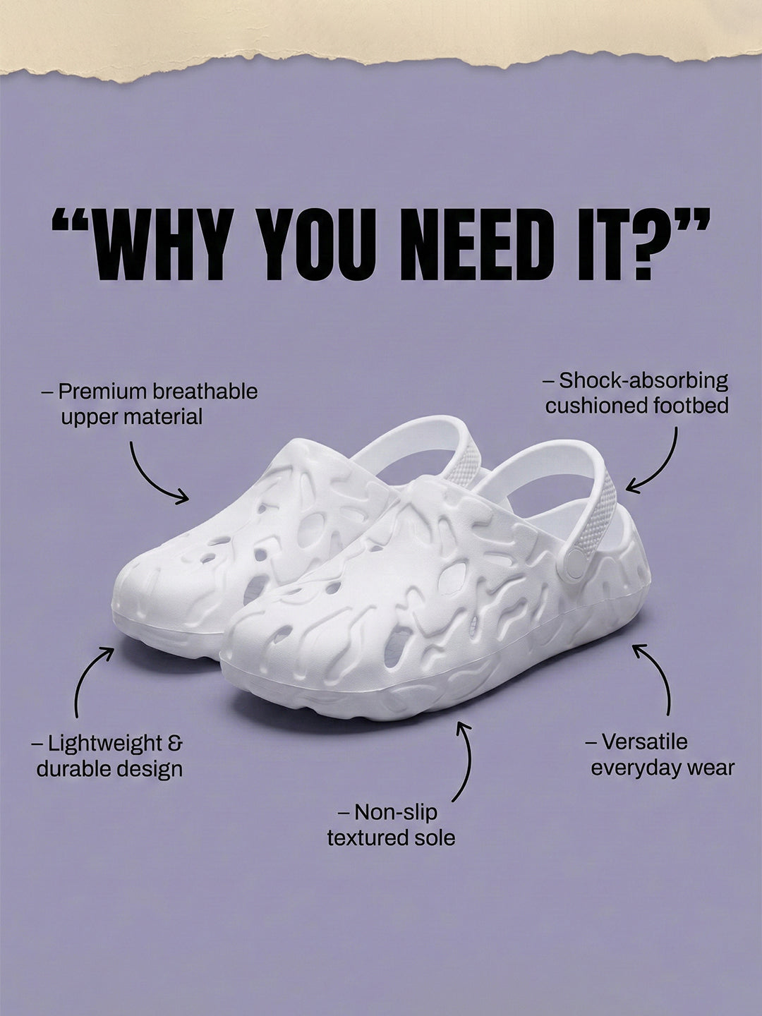 bigbanana Ferver-Off White Unisex Clogs