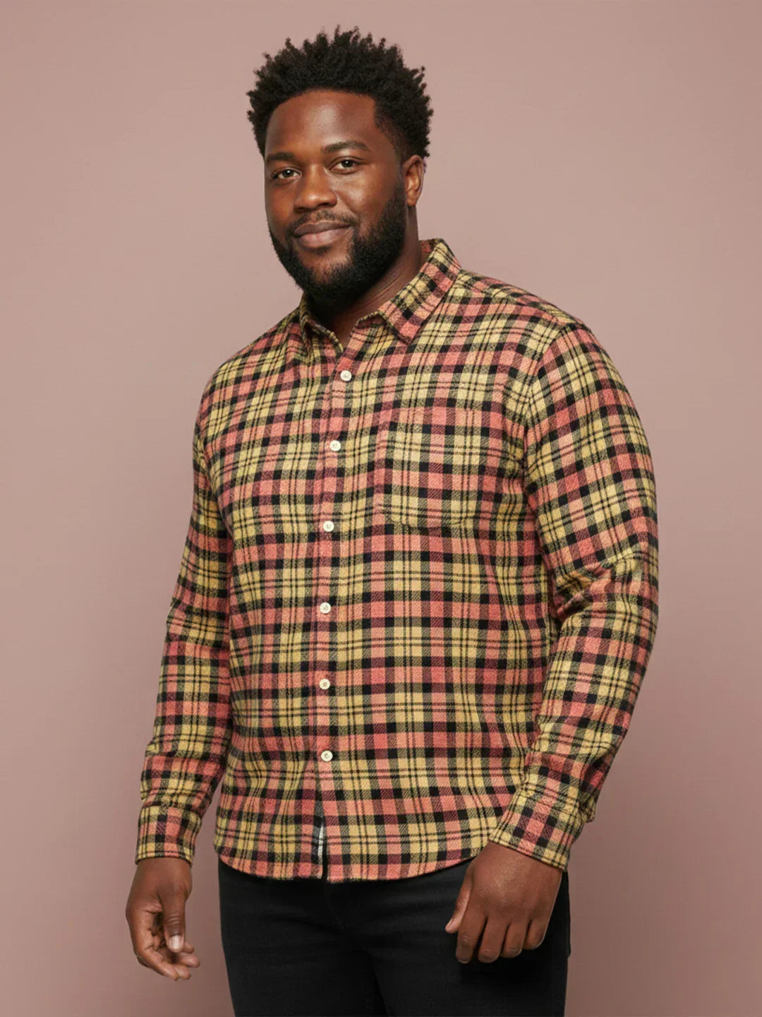Men Plus Size Fireline Multicolor Checkered Casual Shirt