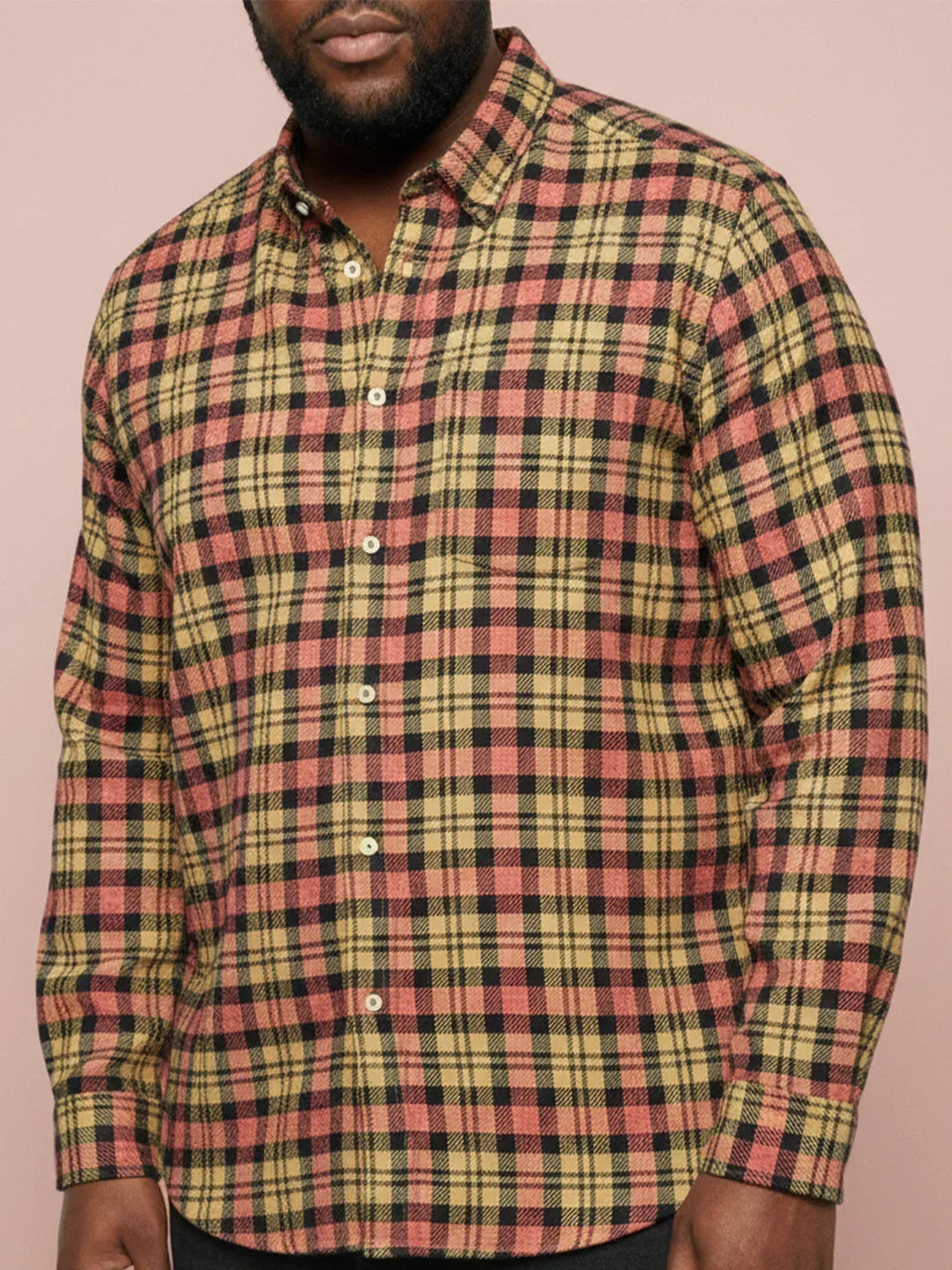 Men Plus Size Fireline Multicolor Checkered Casual Shirt