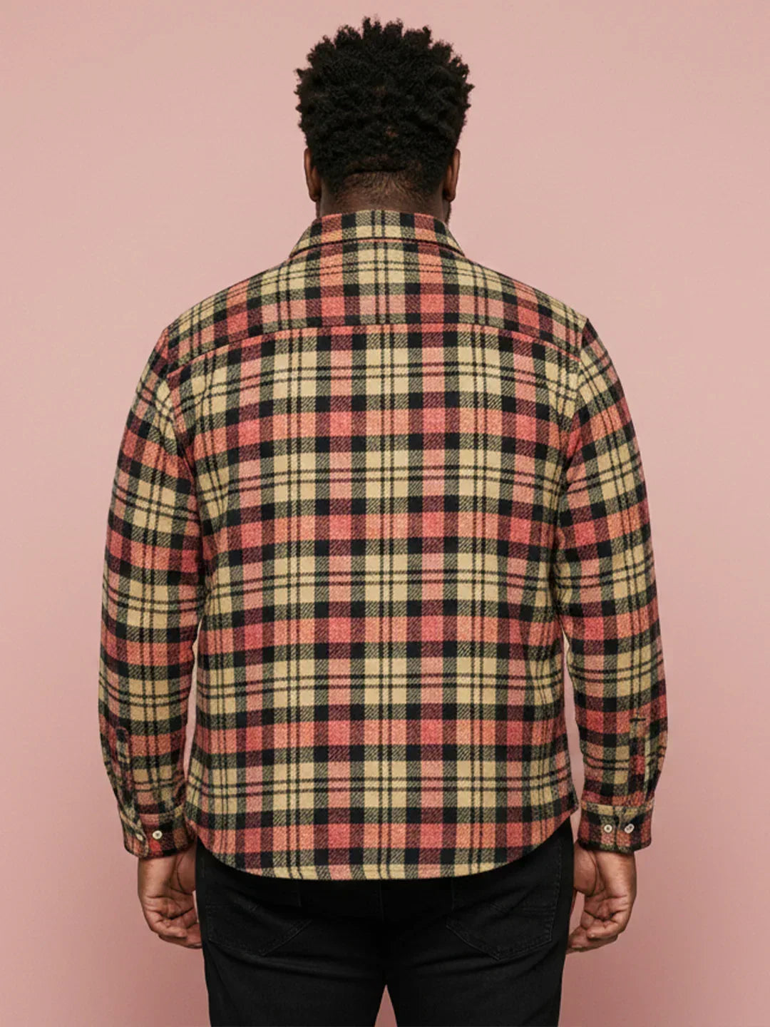 Men Plus Size Fireline Multicolor Checkered Casual Shirt