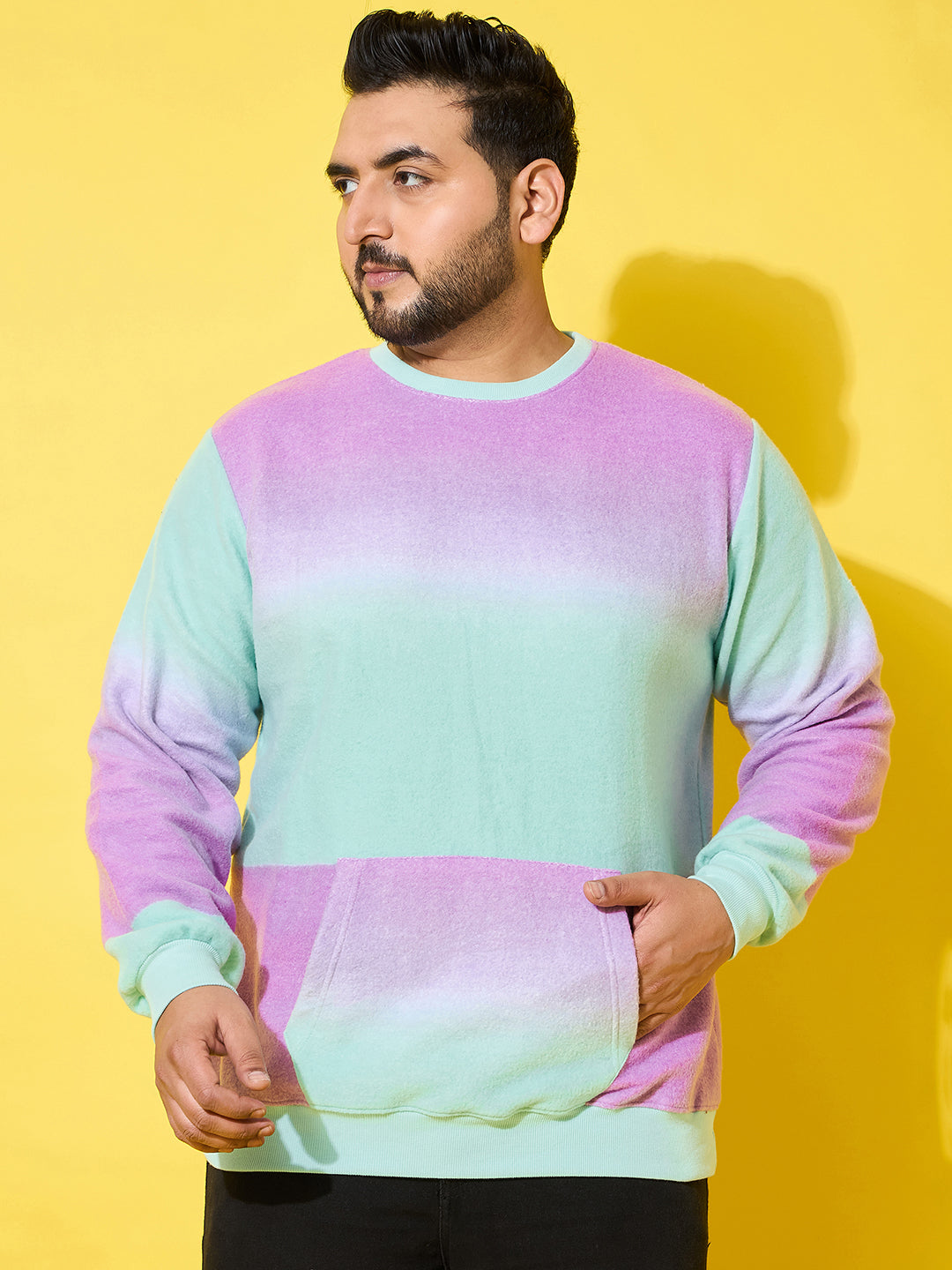 Men Plus Size Flux Multi Printed Sweatshirt