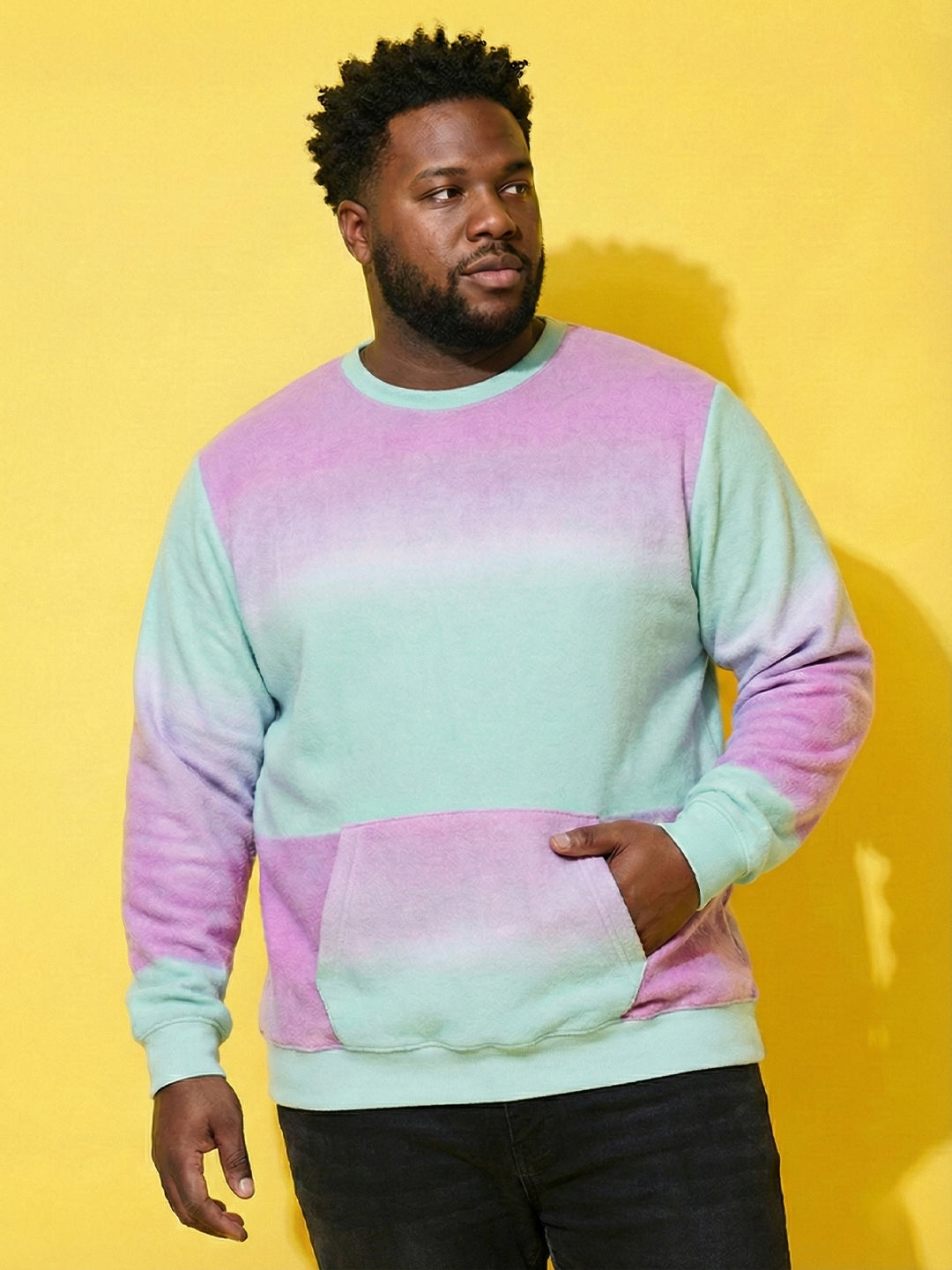 Men Plus Size Flux Multi Printed Sweatshirt