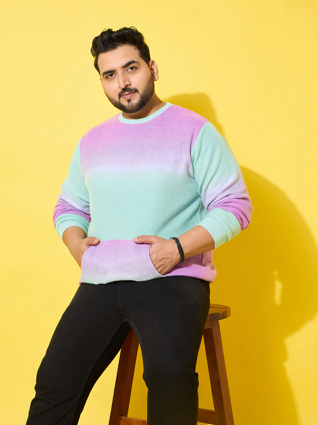 Men Plus Size Flux Multi Printed Sweatshirt